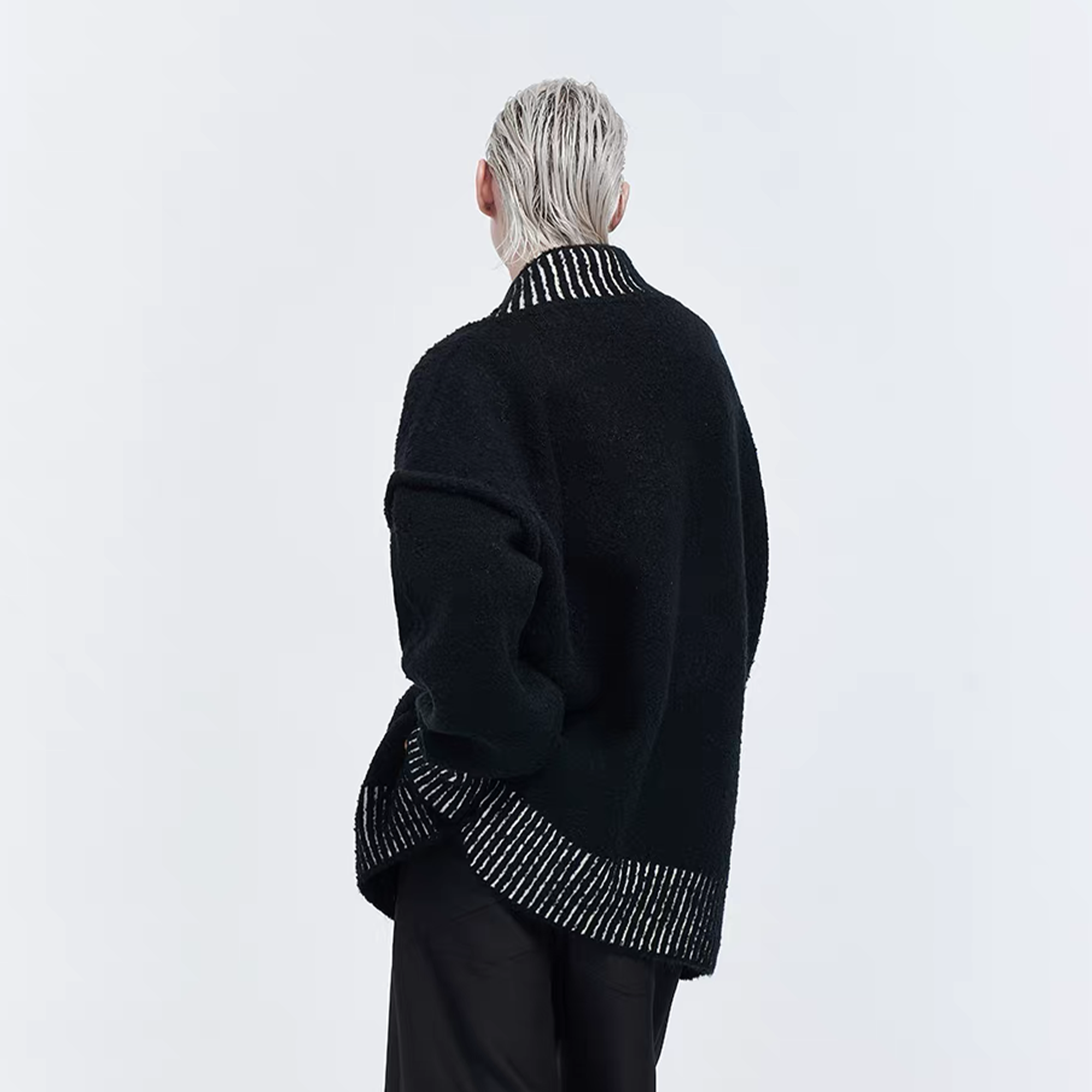 TIWILLTANG Retro Oversized V-Neck Sweater, premium urban and streetwear designers apparel on PROJECTISR.com, TIWILLTANG