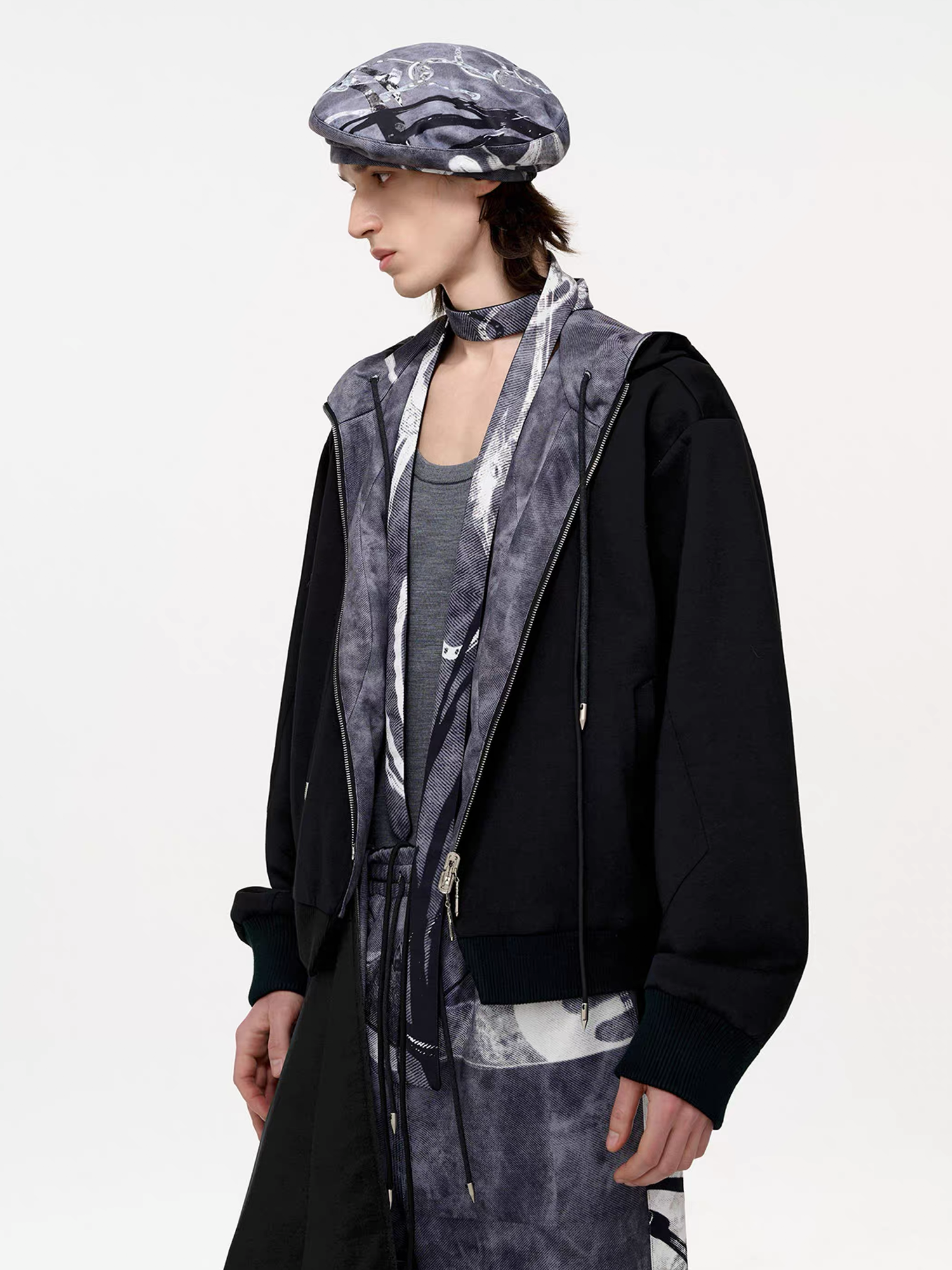 TIWILLTANG Abstract Reversible Graphic Beret