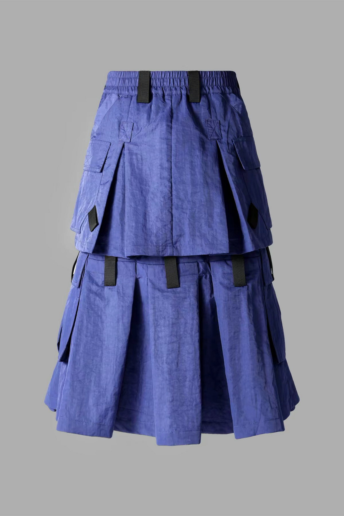 VANGUARDIA Multi-Pocket Nylon Midi Skirt