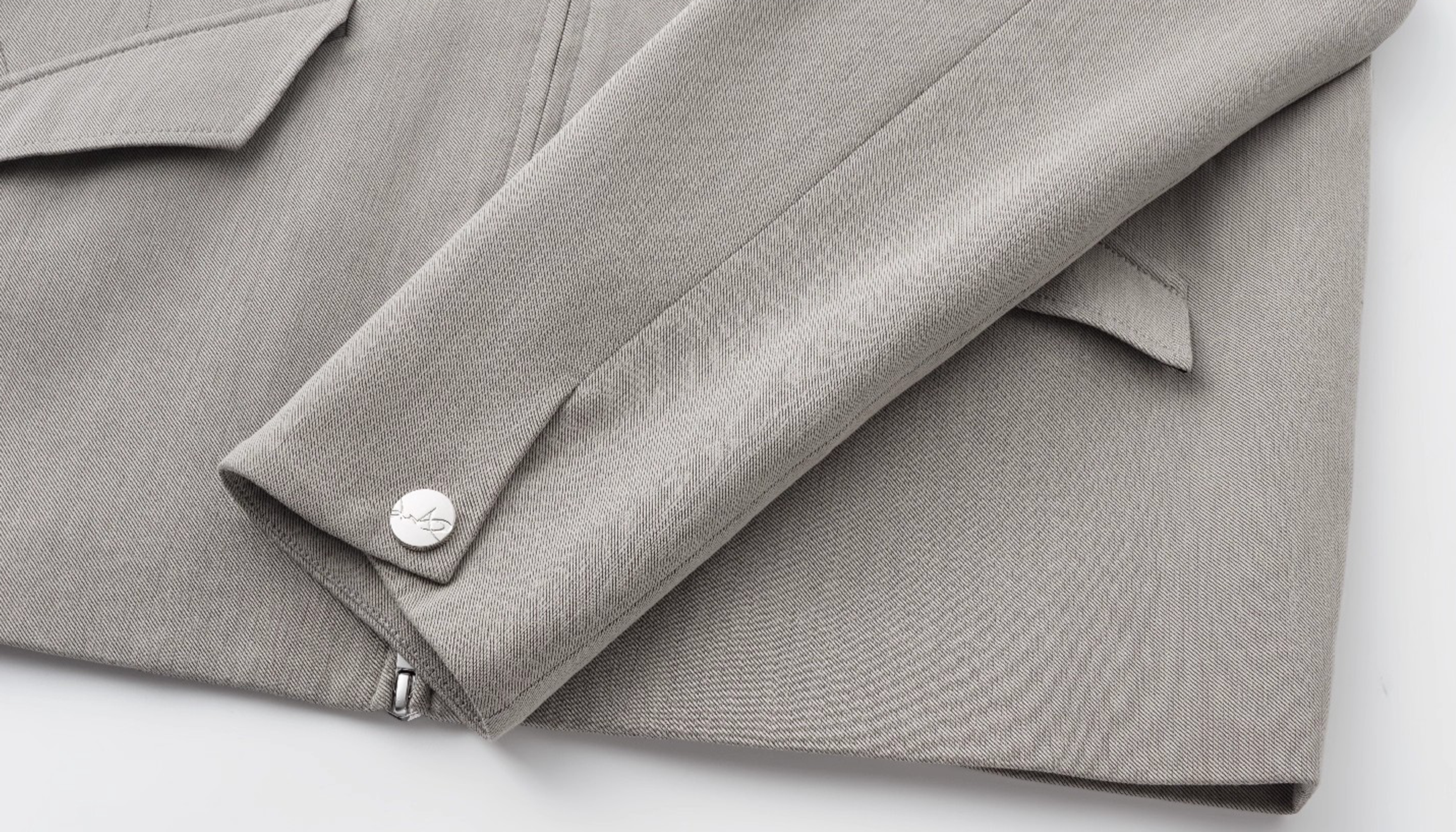 ALVNG AR ANTS Minimal Contrast Woven Collar Jacket