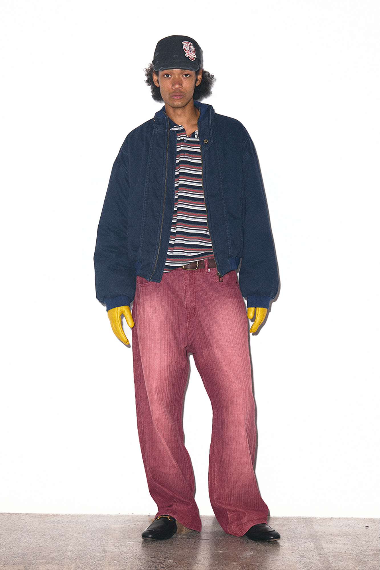 TRECLUB Check-Lined Mock-Neck Puffer Jacket