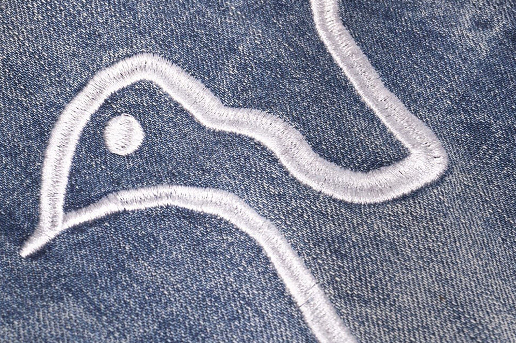 VINKID Dove Embroidered Distressed Stacked Jeans, premium urban and streetwear designers apparel on PROJECTISR.com, VINKID
