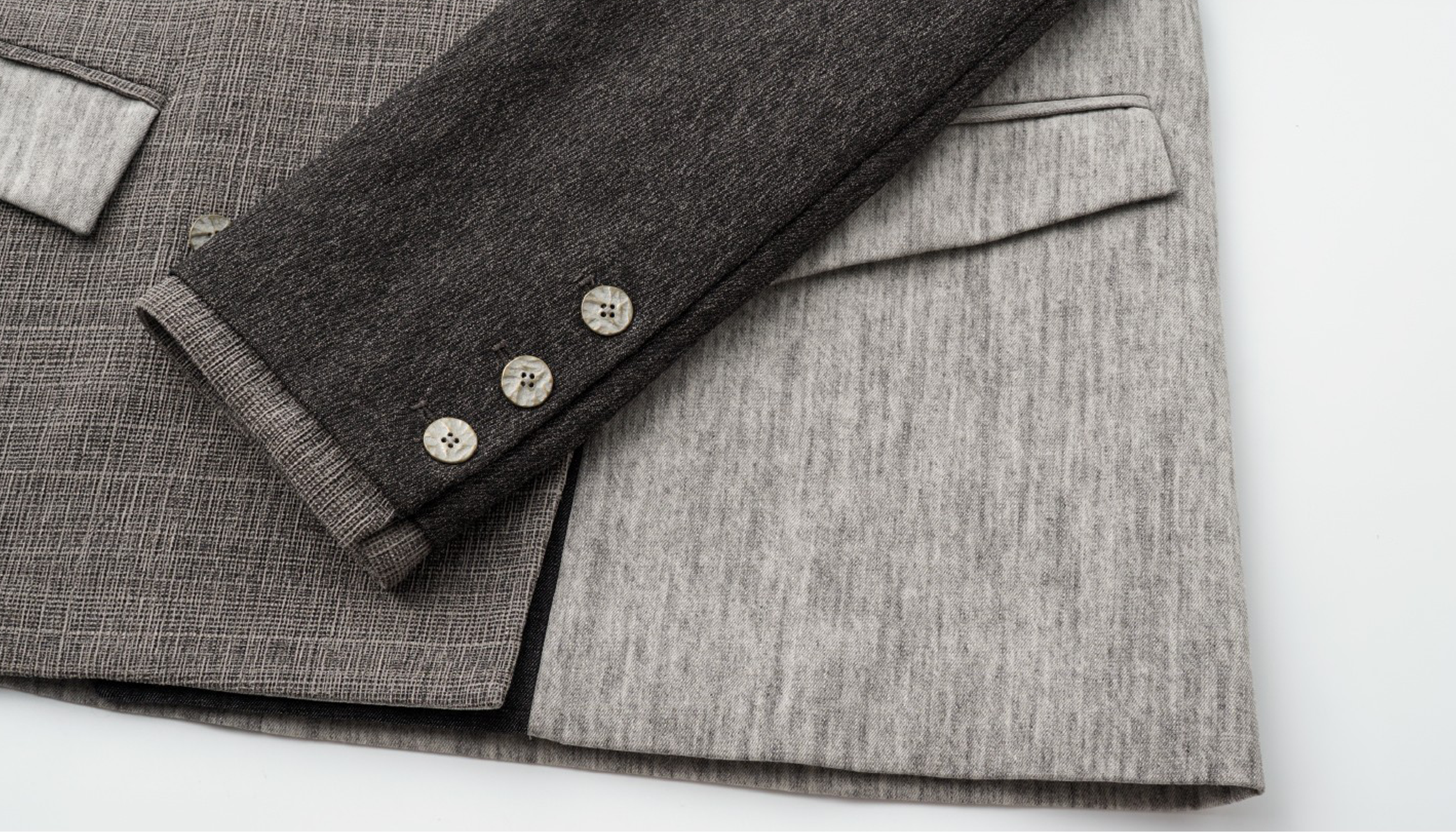 ALVNG AR ANTS Asymmetric Patch Double-Lapel Blazer
