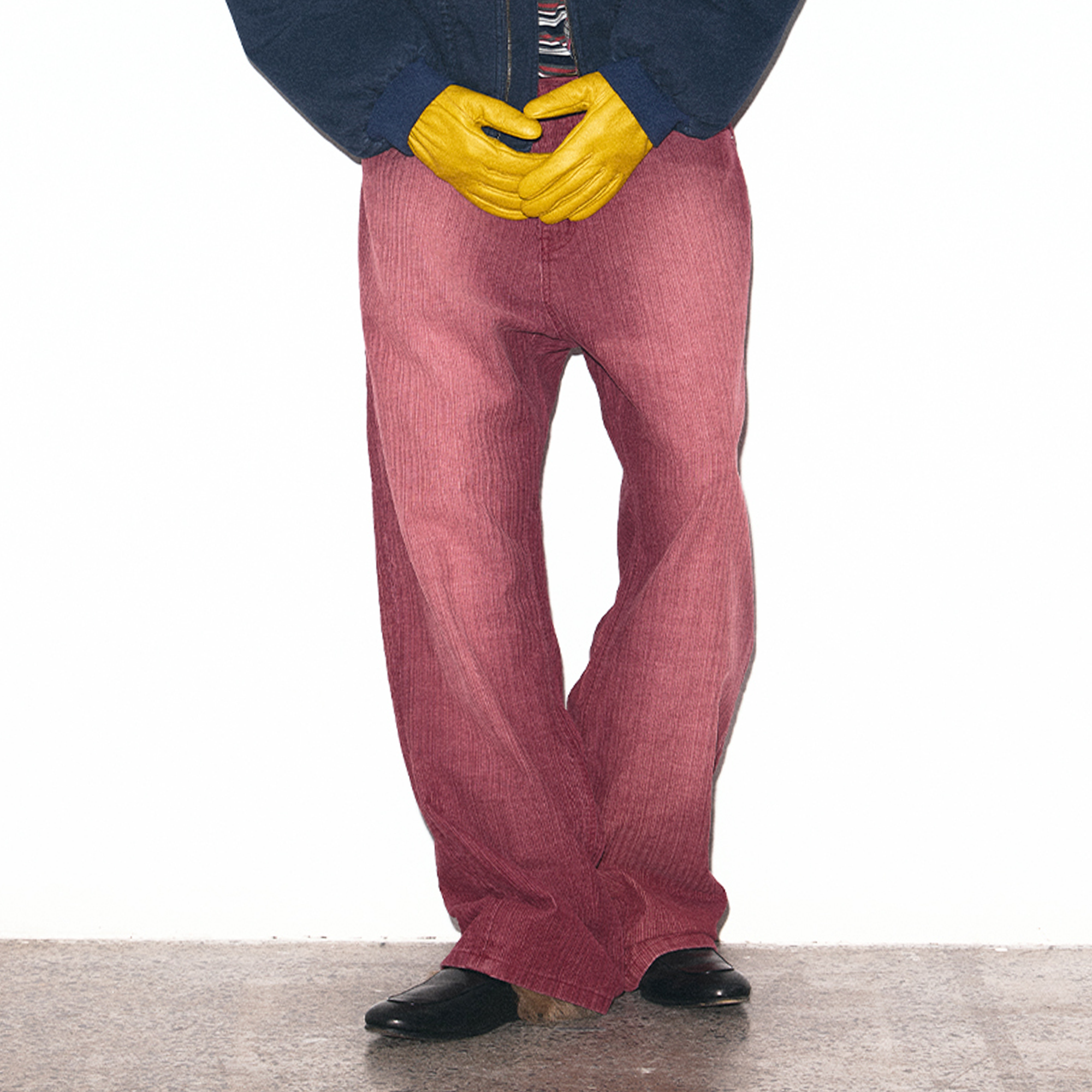 TRECLUB Washed Striped Straight-Leg Jeans