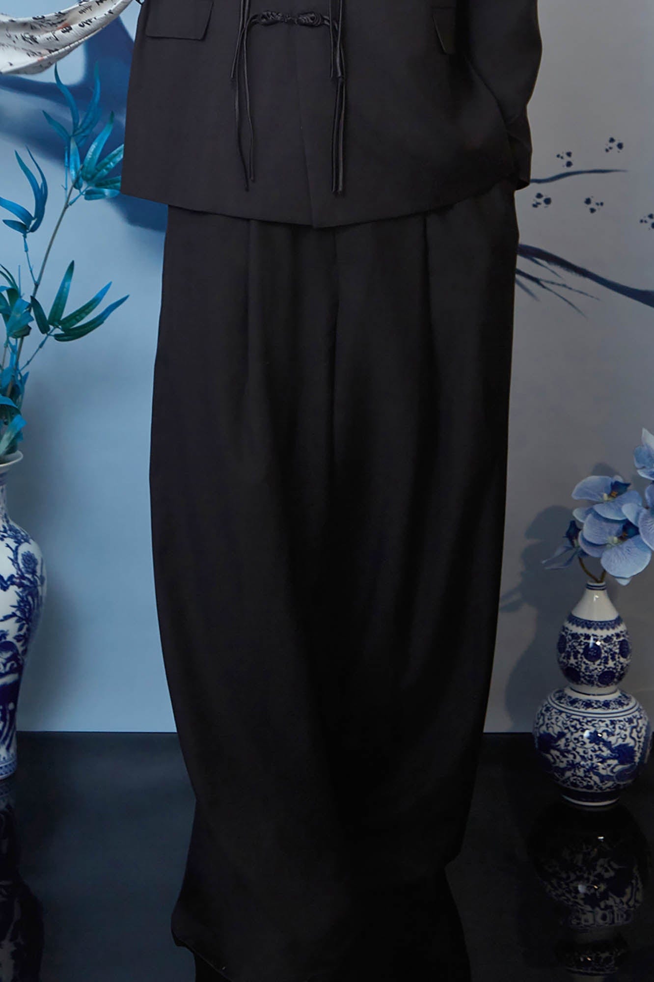 JIECHI Essential Draped Wide-Leg Pants, premium urban and streetwear designers apparel on PROJECTISR.com, JIECHI
