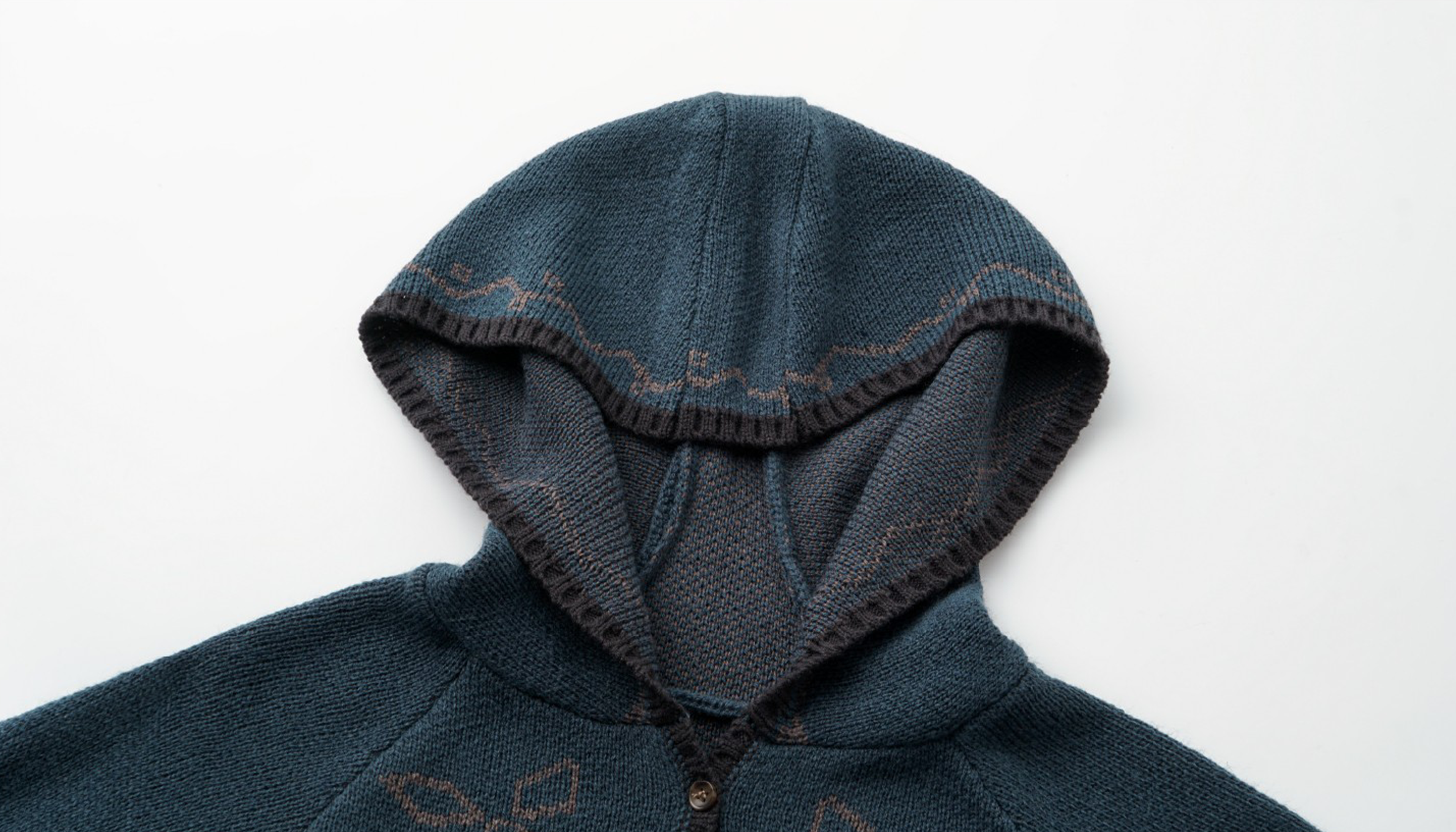 ALVNG AR ANTS Jacquard Floral Wool-Blend Hooded Cardigan