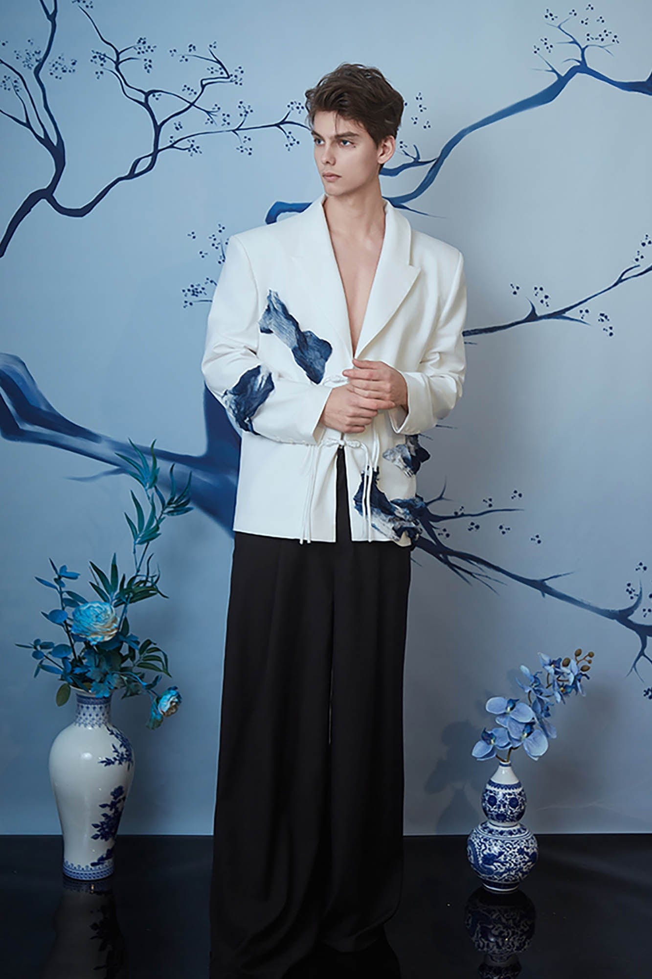 JIECHI Essential Draped Wide-Leg Pants, premium urban and streetwear designers apparel on PROJECTISR.com, JIECHI