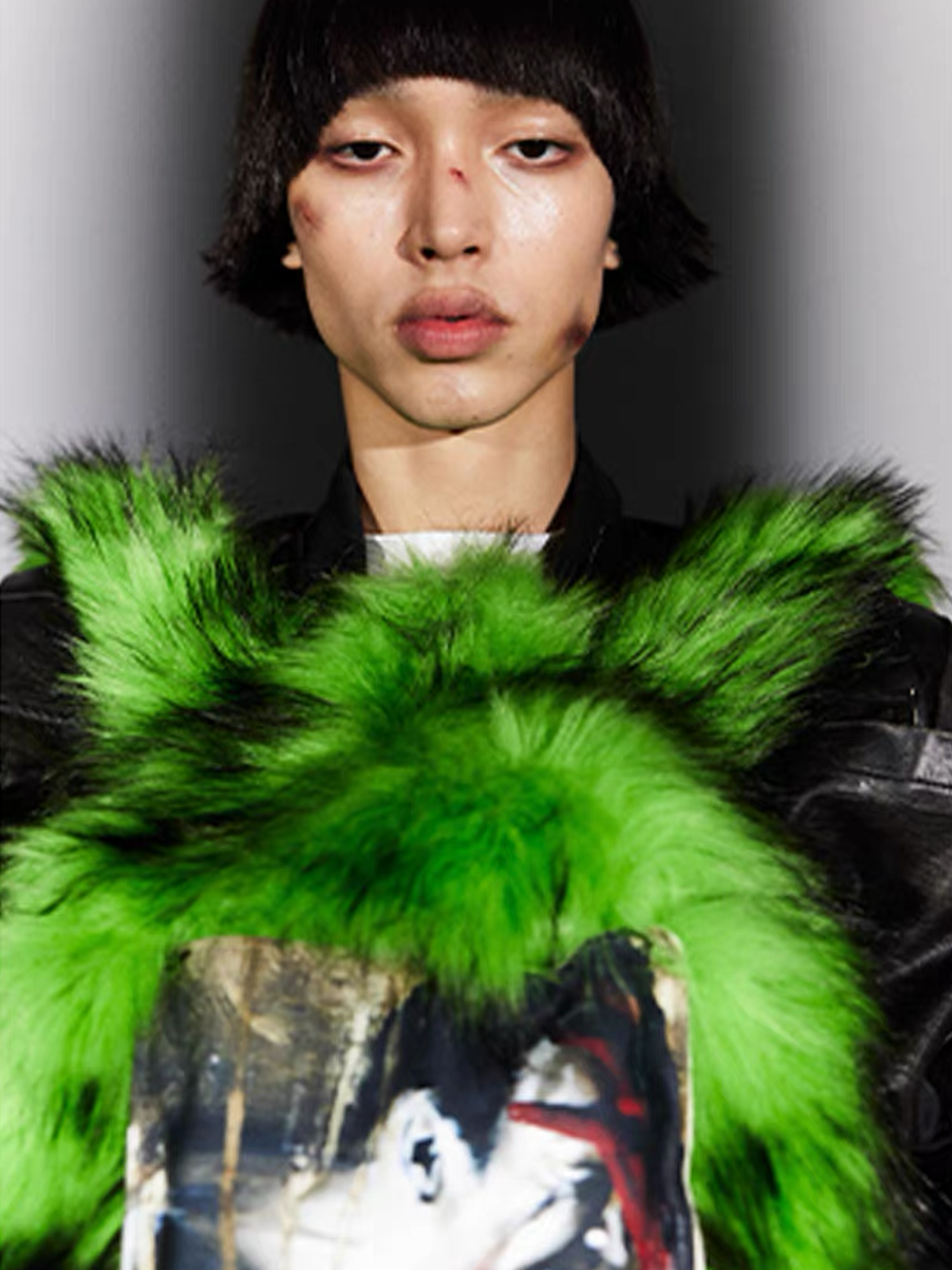 NOTHINGNESS WORLD Shaggy Faux Fur Graphic-Patch Backpack, premium urban and streetwear designers apparel on PROJECTISR.com, NOTHINGNESS WORLD