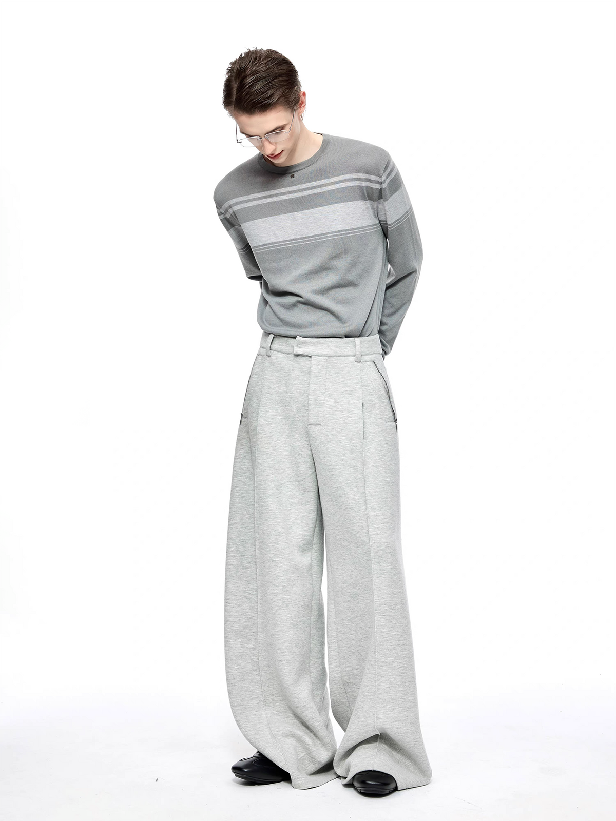 TIWILLTANG Deconstructed Matte Wool-Blend Slouch Pants