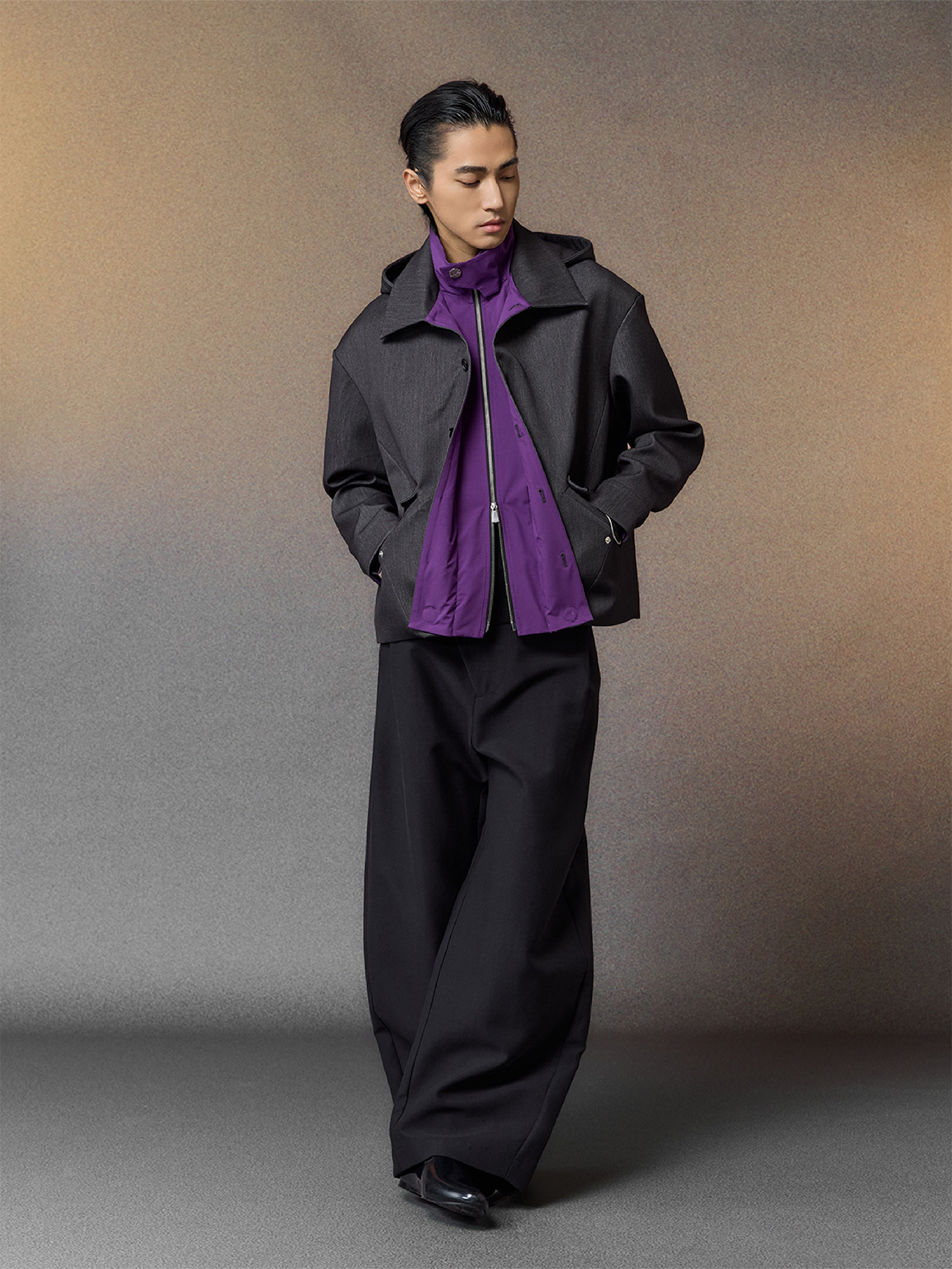 ALVNG AR ANTS Tech Contrast Split-Panel Hooded Jacket, premium urban and streetwear designers apparel on PROJECTISR.com, ALVNG AR ANTS