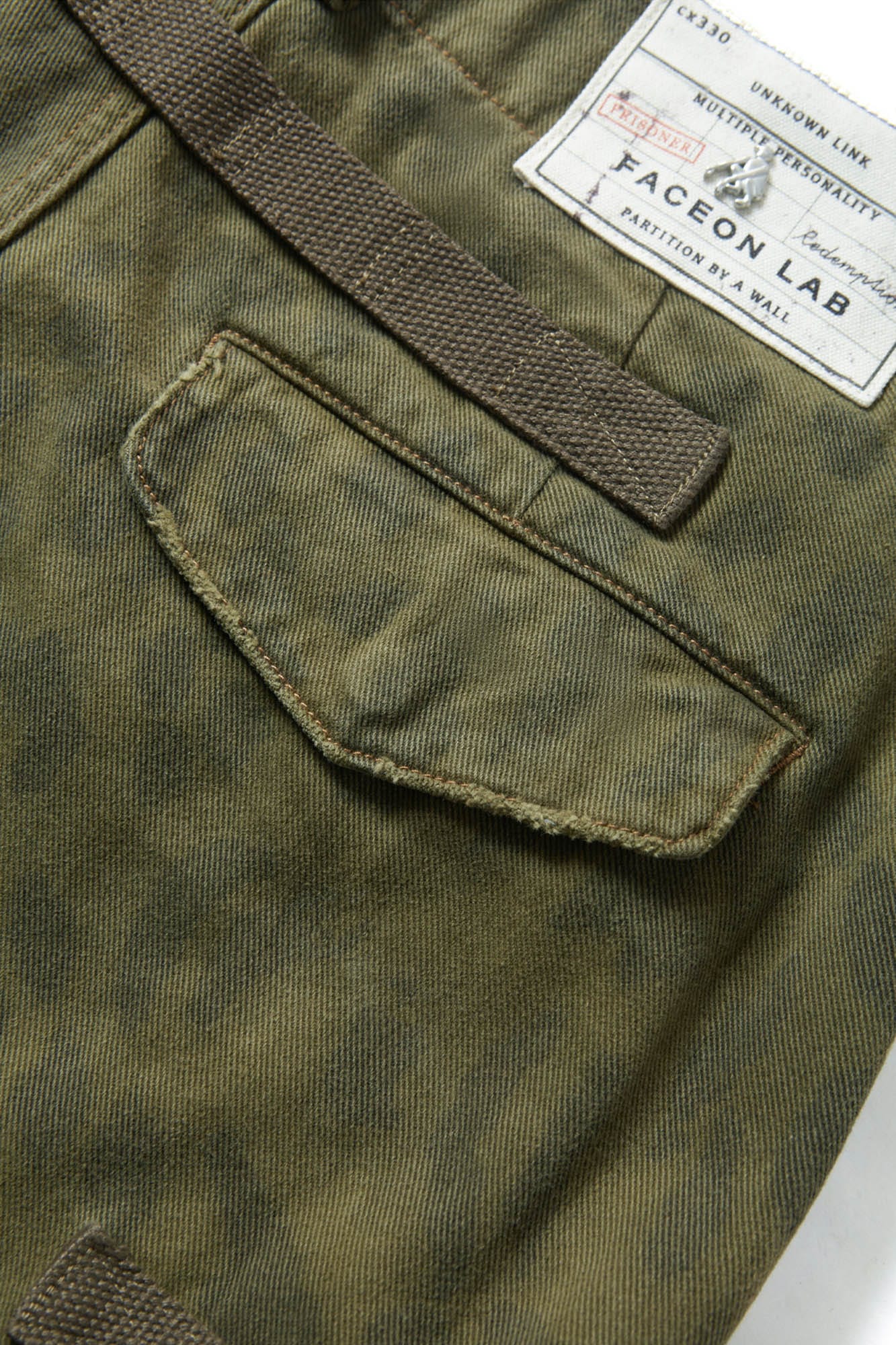 FACEONLAB Camo Leopard Pleated Straight-Leg Cargo Pants, premium urban and streetwear designers apparel on PROJECTISR.com, FACEONLAB