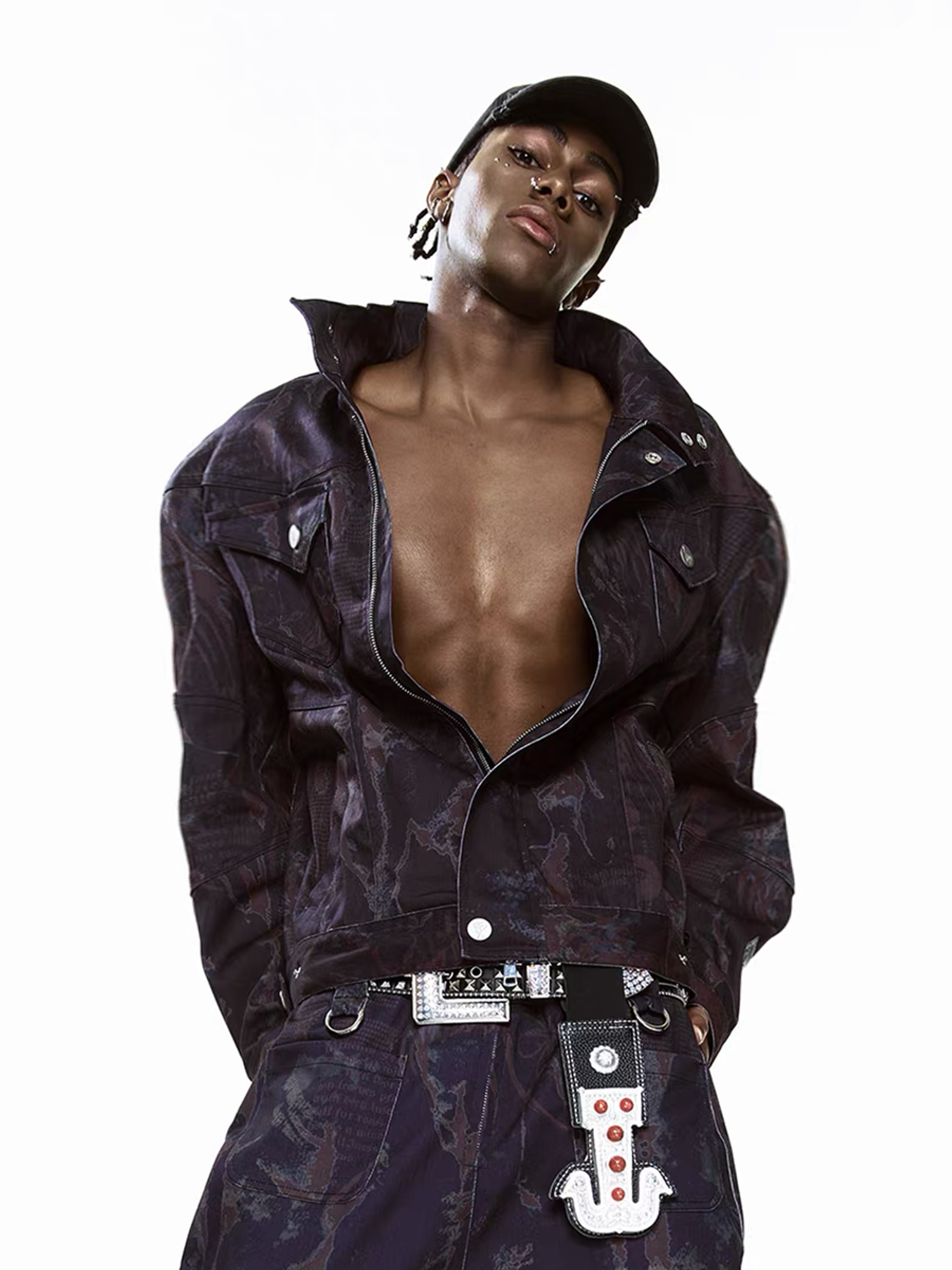 CYCYCY Punk Graffiti Denim Jacket