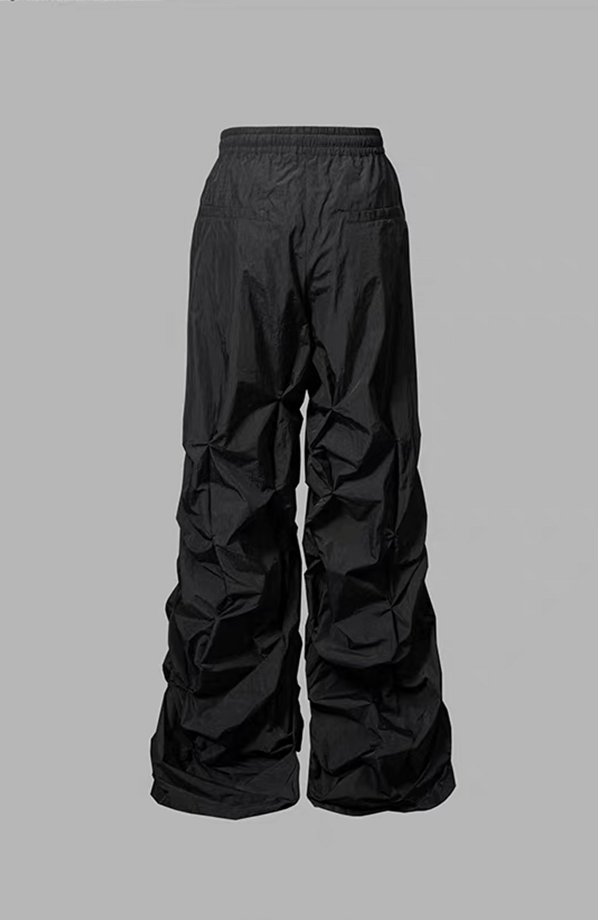 VANGUARDIA Crinkled Wide-Leg Nylon Trousers