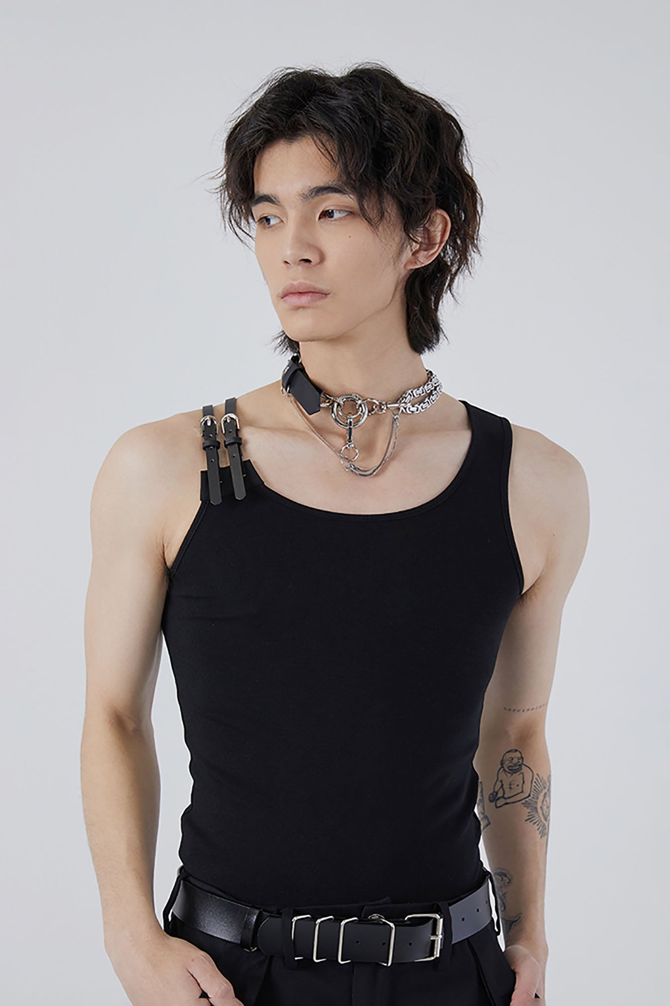 TUIMU Buckle Strap Ribbed Tank Top, premium urban and streetwear designers apparel on PROJECTISR.com, TUIMU