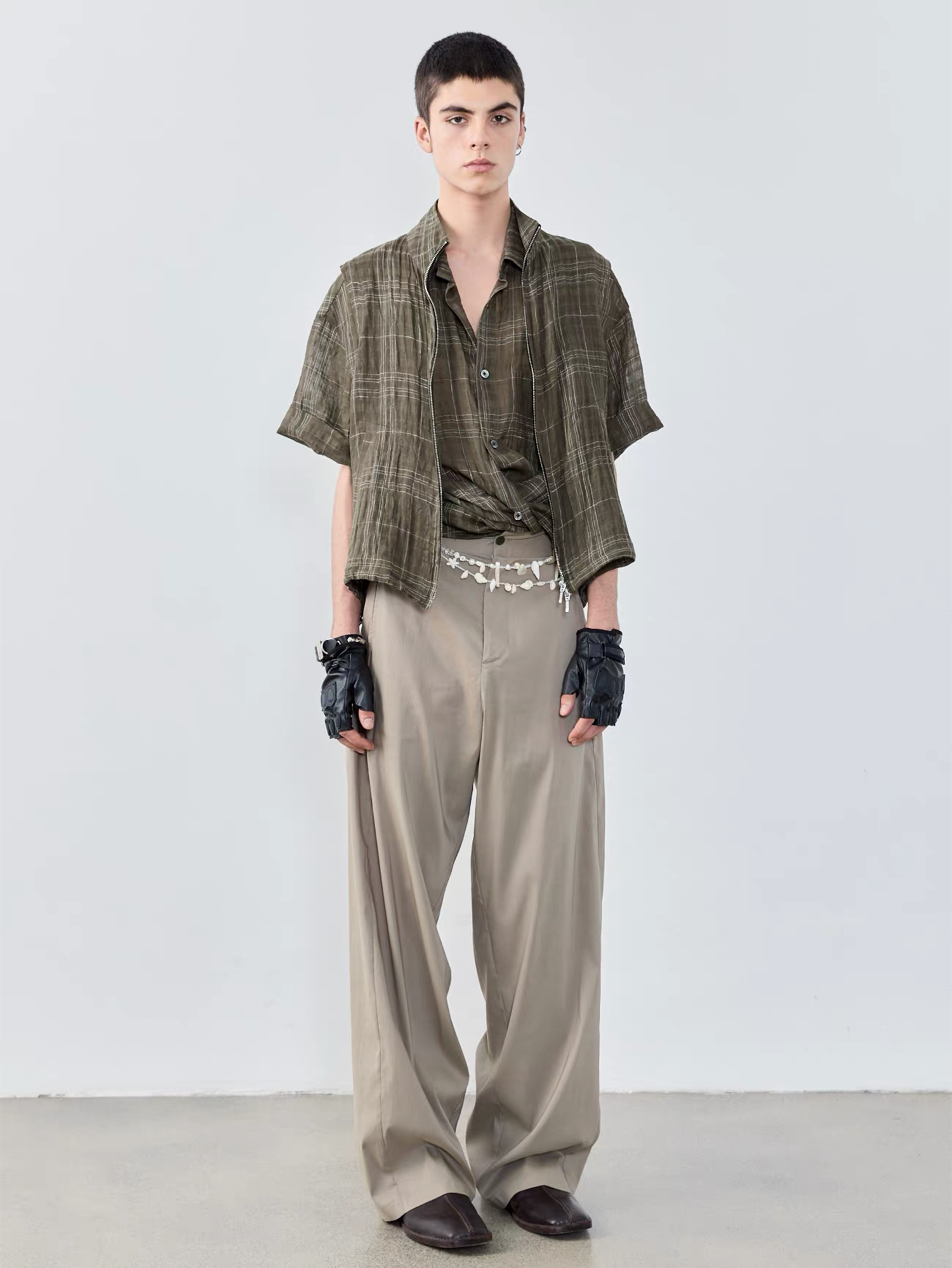 GRAINMUSTARD Linen-Cotton Plaid Vest, premium urban and streetwear designers apparel on PROJECTISR.com, GRAINMUSTARD