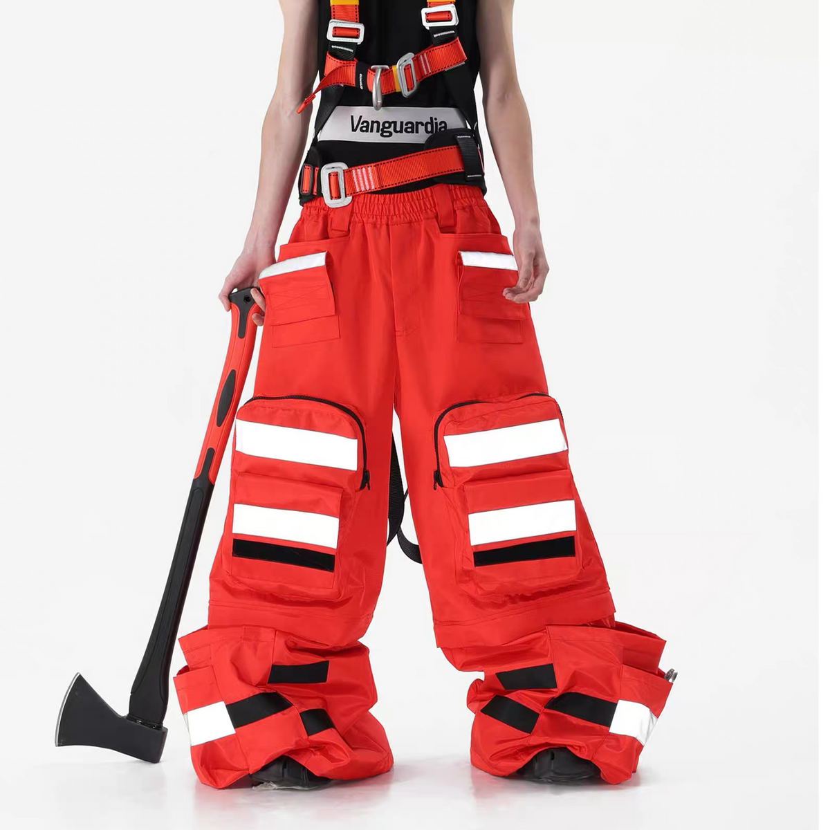 VANGUARDIA Reflective Multi-Pocket Nylon Cargo Pants