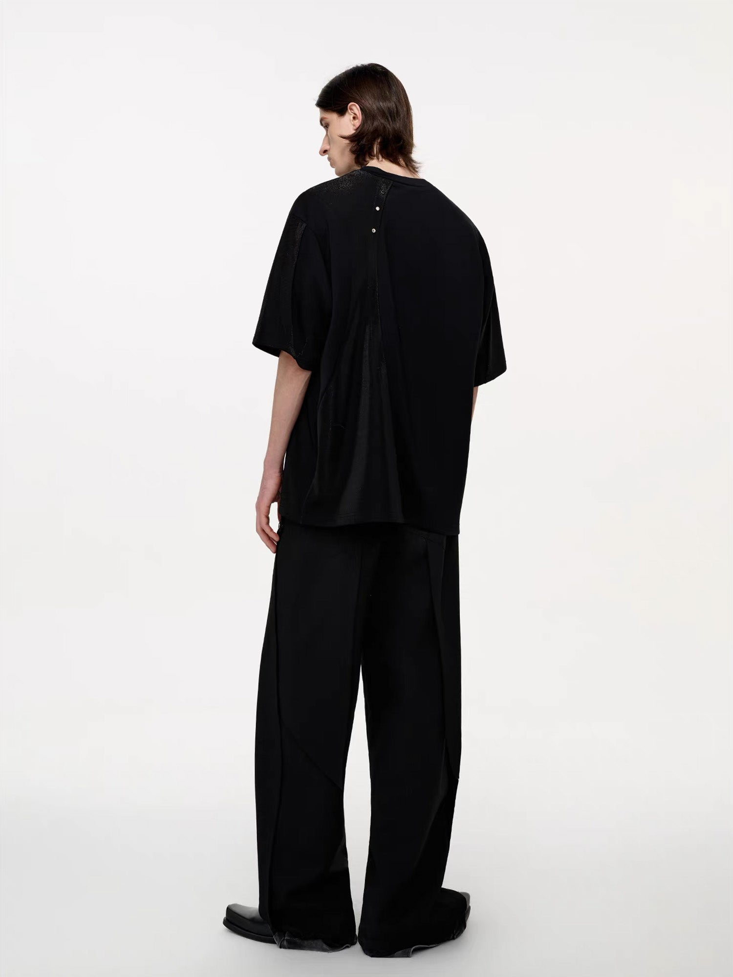 TIWILLTANG Asymmetrical Zip Layered T Shirt, premium urban and streetwear designers apparel on PROJECTISR.com, TIWILLTANG