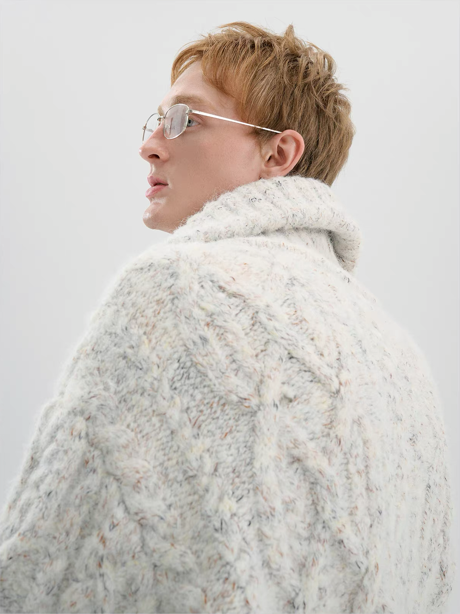 TIWILLTANG Dual-Zipper Cable Knit Funnel Sweater