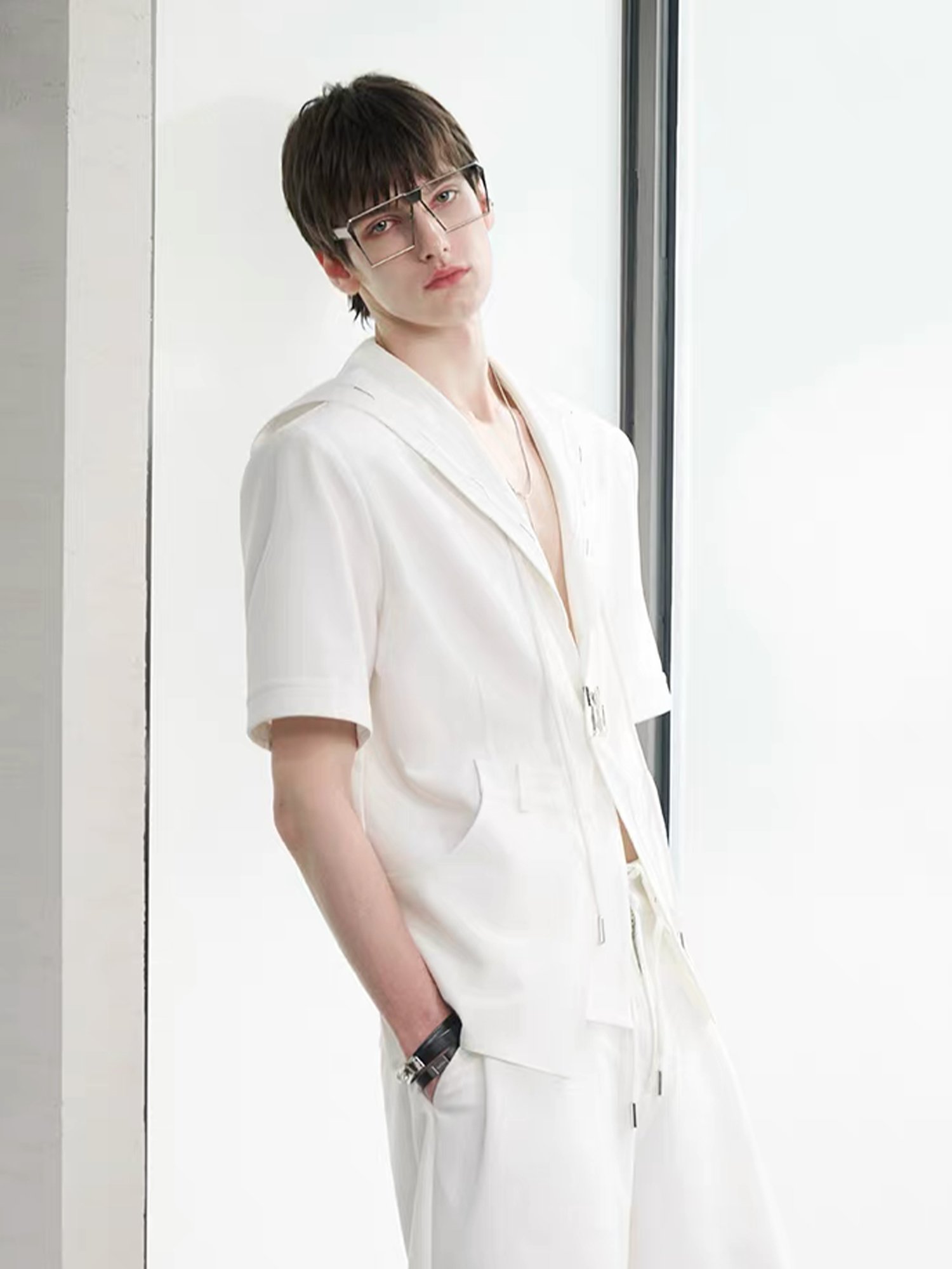 TIWILLTANG Minimal Sailor Collar Shirt