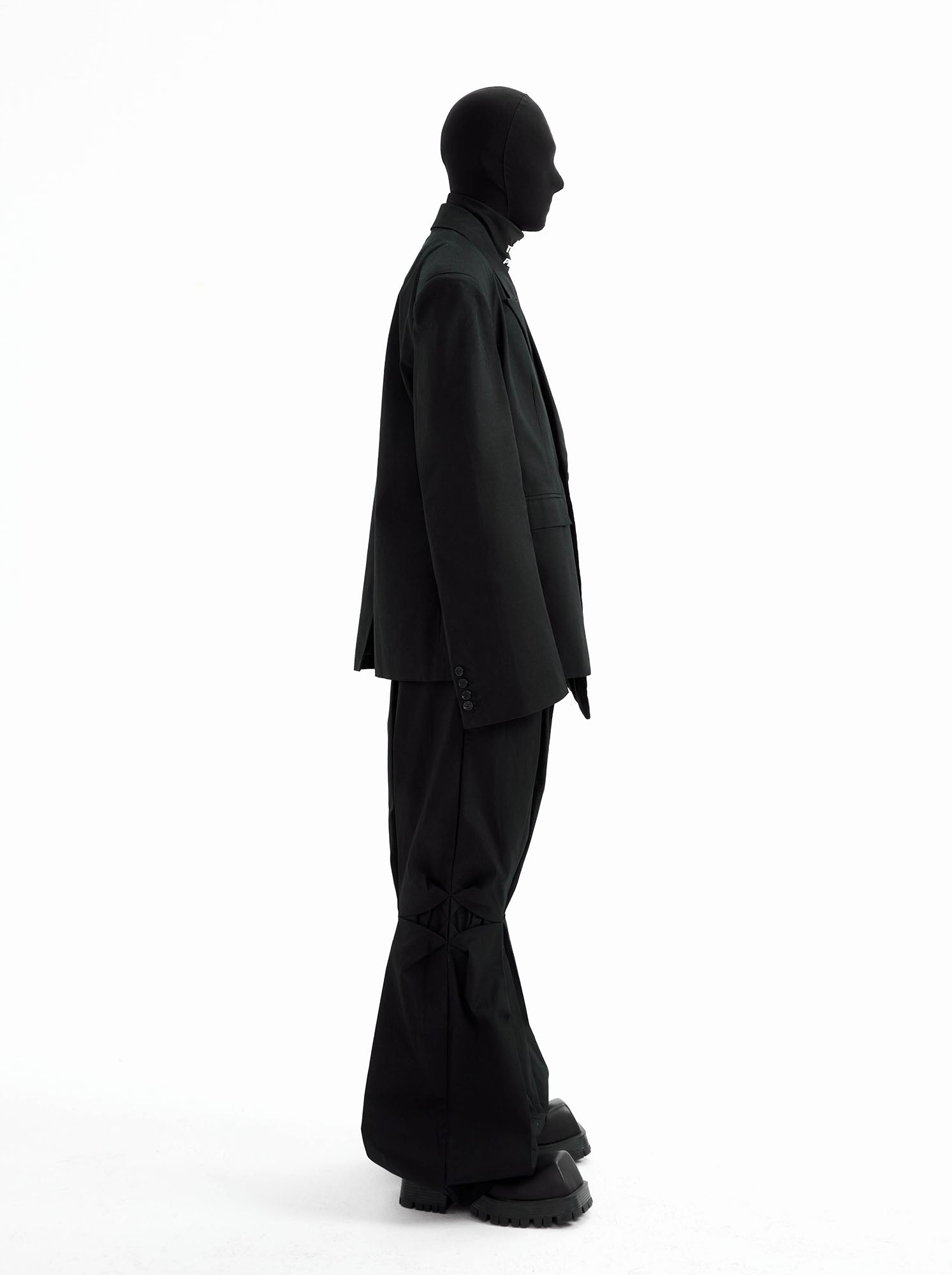 TRIANGLE PROJECT Asymmetrical Padded-Shoulder Oversized Blazer, premium urban and streetwear designers apparel on PROJECTISR.com, TRIANGLE PROJECT