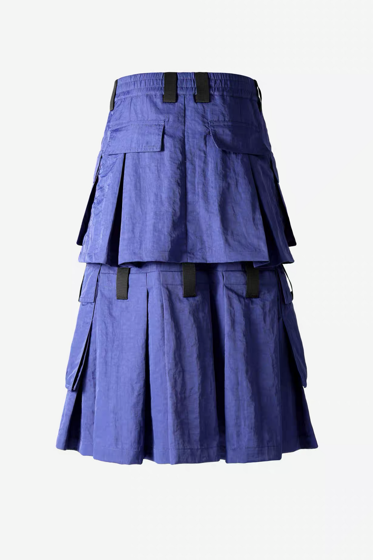 VANGUARDIA Multi-Pocket Nylon Midi Skirt