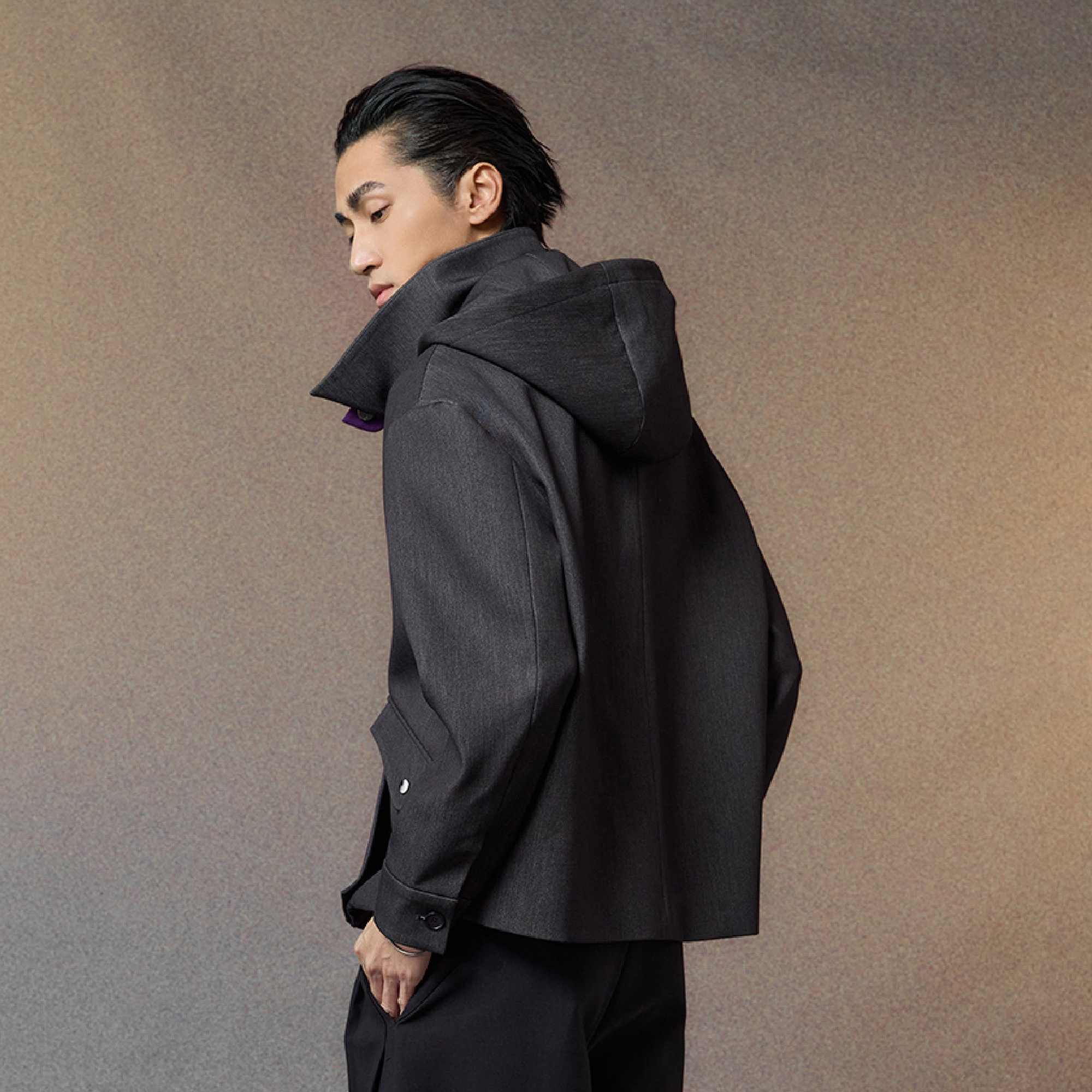 ALVNG AR ANTS Tech Contrast Split-Panel Hooded Jacket, premium urban and streetwear designers apparel on PROJECTISR.com, ALVNG AR ANTS