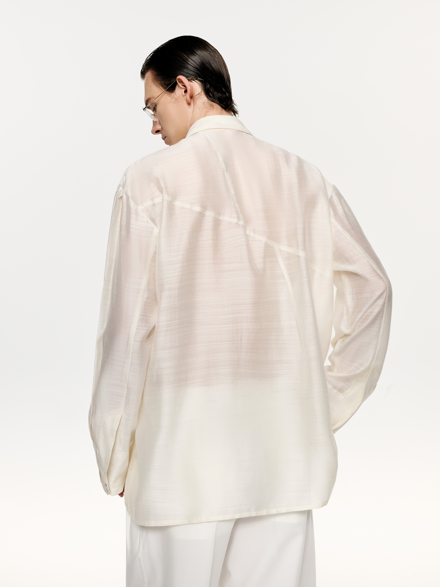 TIWILLTANG Structured Zip-Tie Tencel Shirt