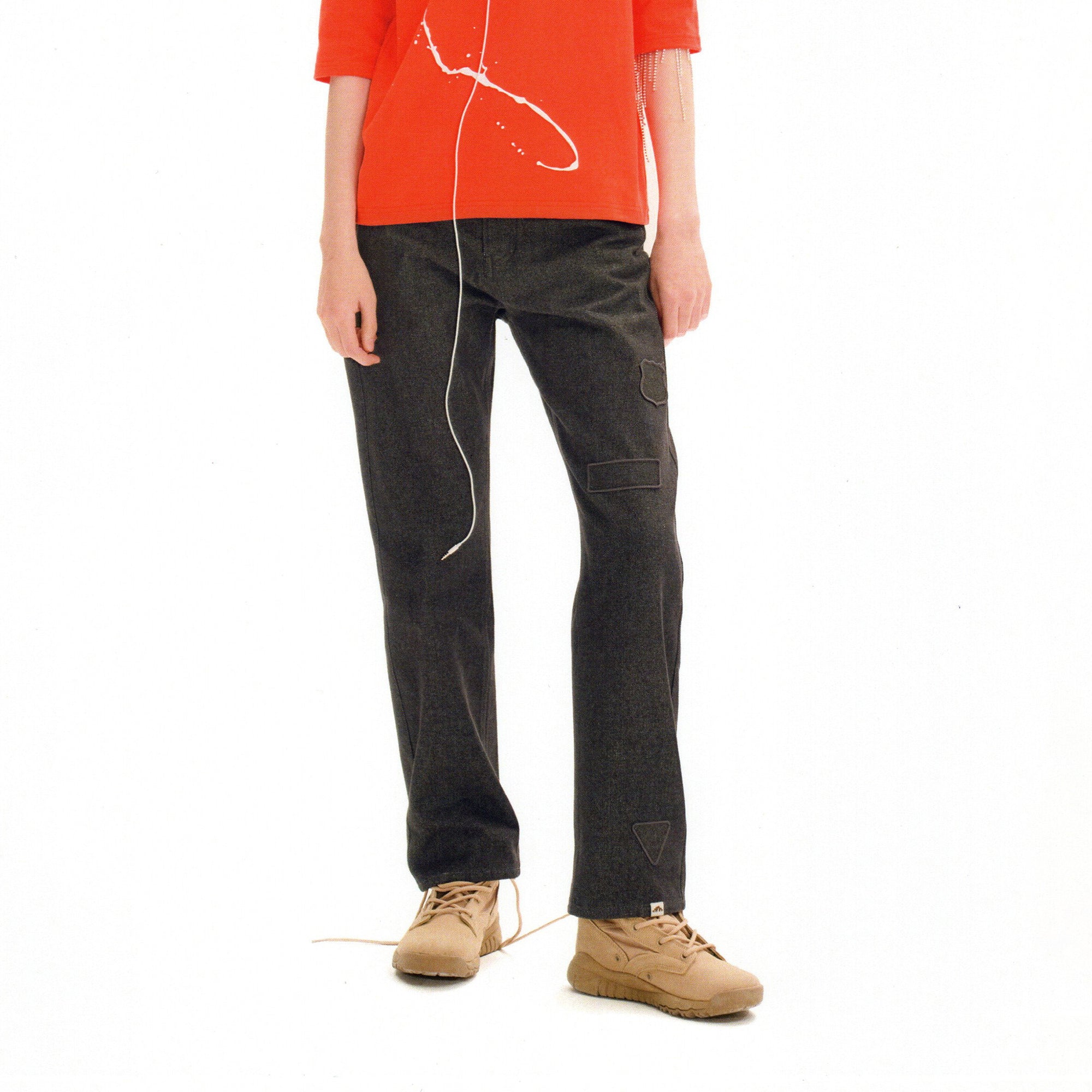URBAN+FOREST Minimal Patch Straight-Leg Denim, premium urban and streetwear designers apparel on PROJECTISR.com, URBAN+FOREST