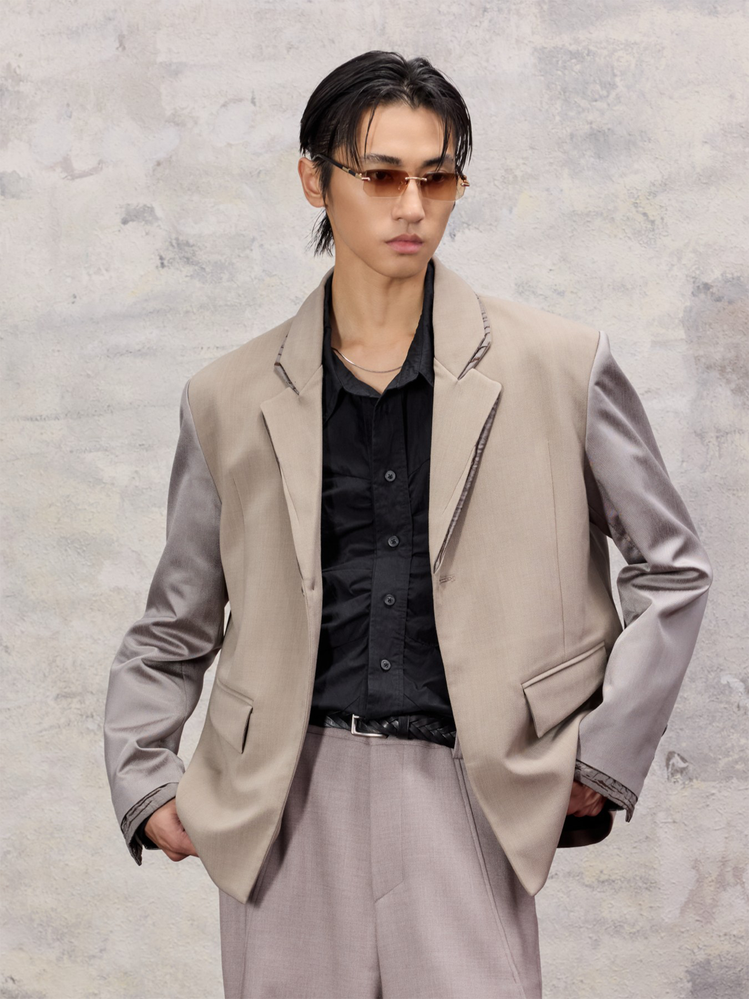 ALVNG AR ANTS Essential Sheen Spliced Blazer