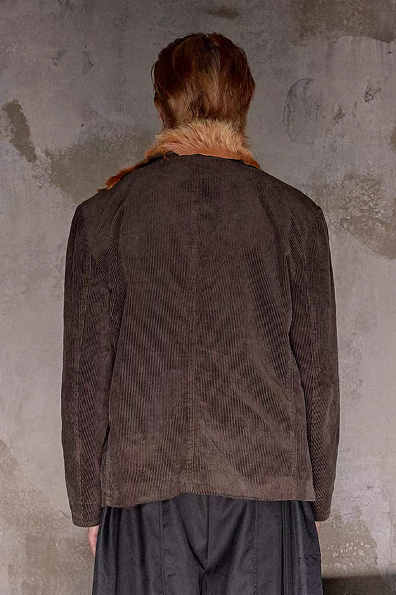 NOTHINGNESS WORLD Faux Fur Lapel Corduroy Blazer Jacket, premium urban and streetwear designers apparel on PROJECTISR.com, NOTHINGNESS WORLD