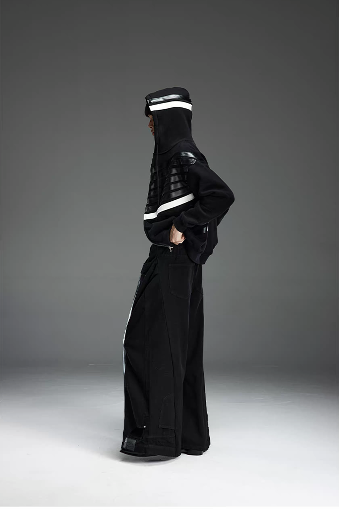 NOTHINGNESS WORLD Four-Stripe Wide-Leg Sweatpants, premium urban and streetwear designers apparel on PROJECTISR.com, NOTHINGNESS WORLD