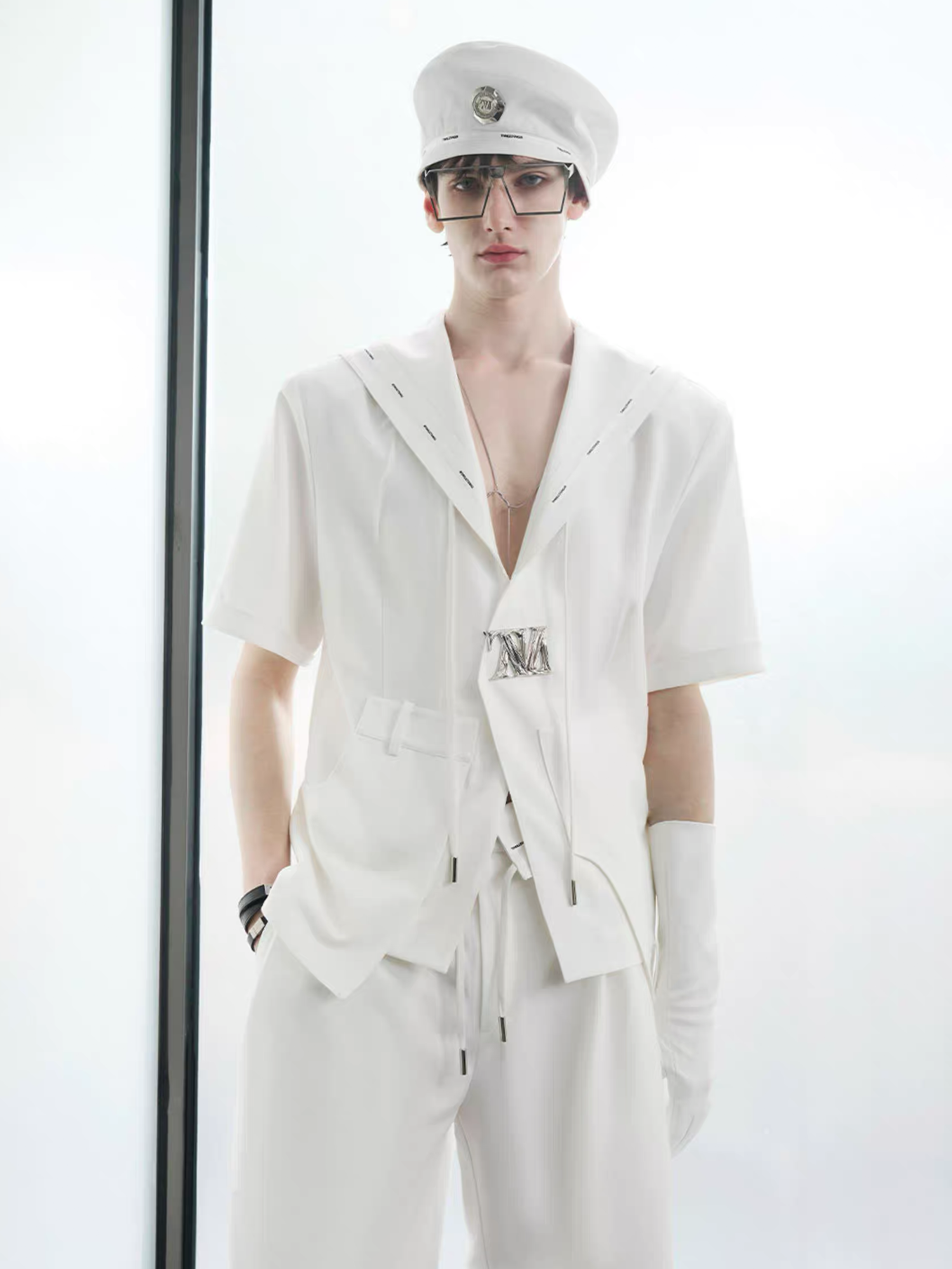 TIWILLTANG Minimal Sailor Collar Shirt