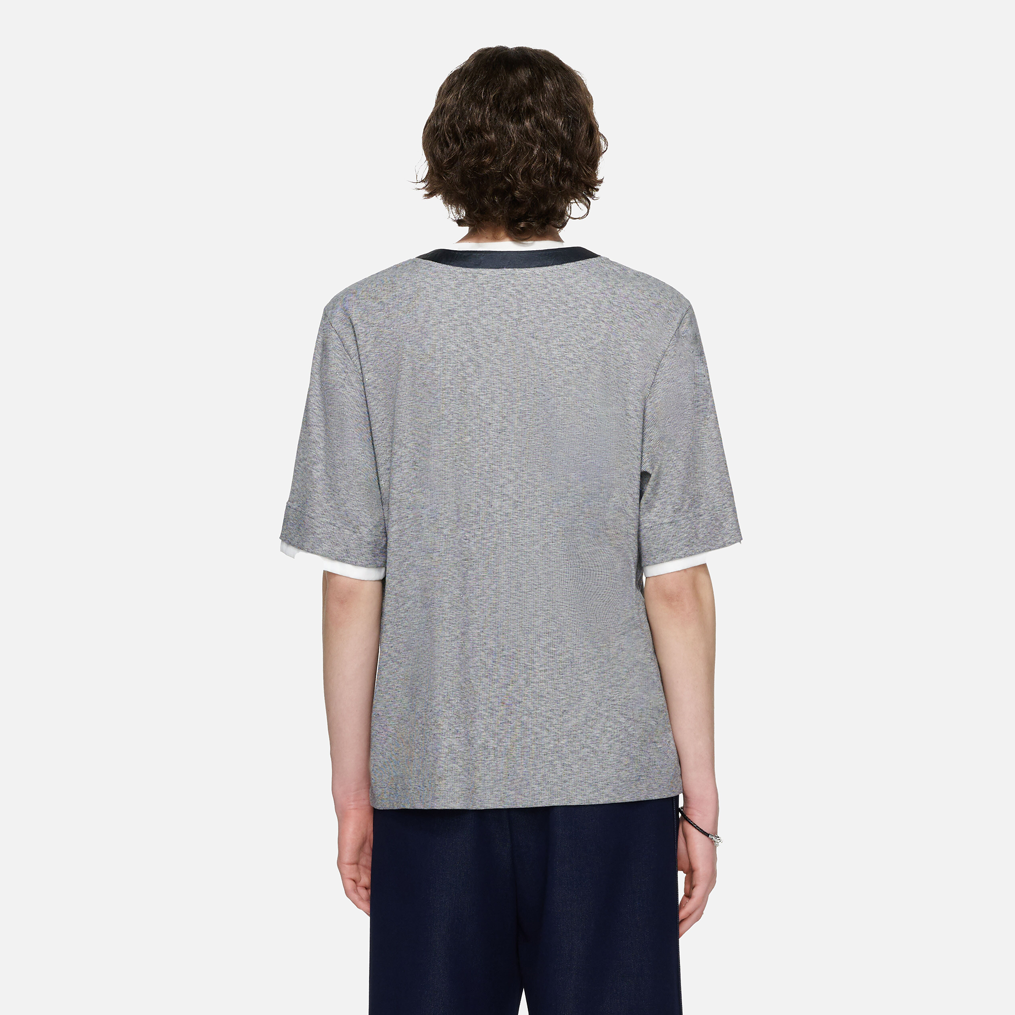 TIWILLTANG Metal Buckle Contrast Trim T-Shirt