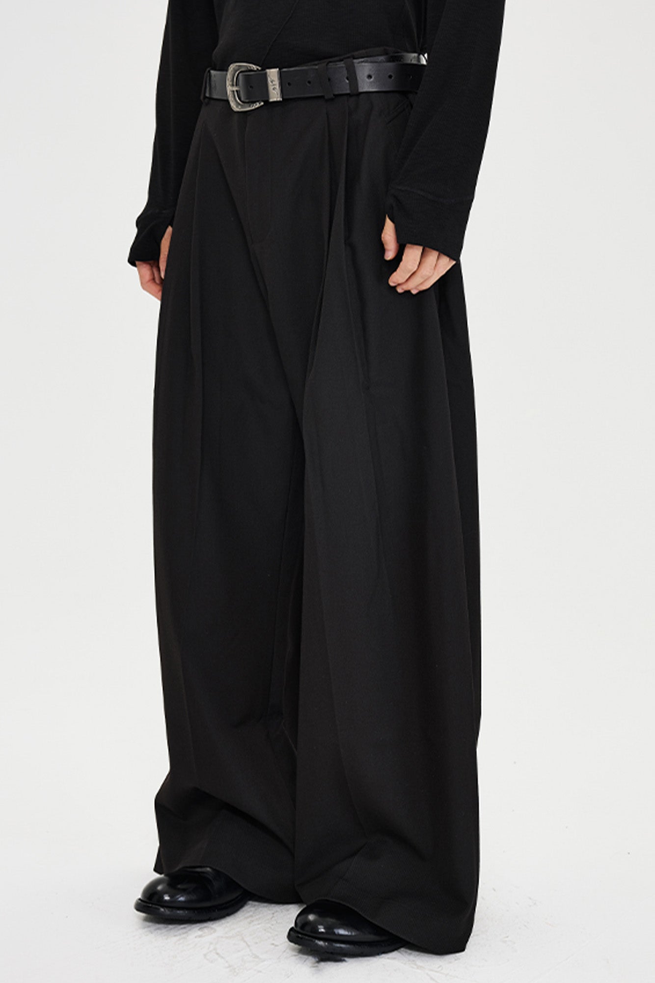 CATSSTAC Classic Pleated Wide-Leg Trousers, premium urban and streetwear designers apparel on PROJECTISR.com, CATSSTAC