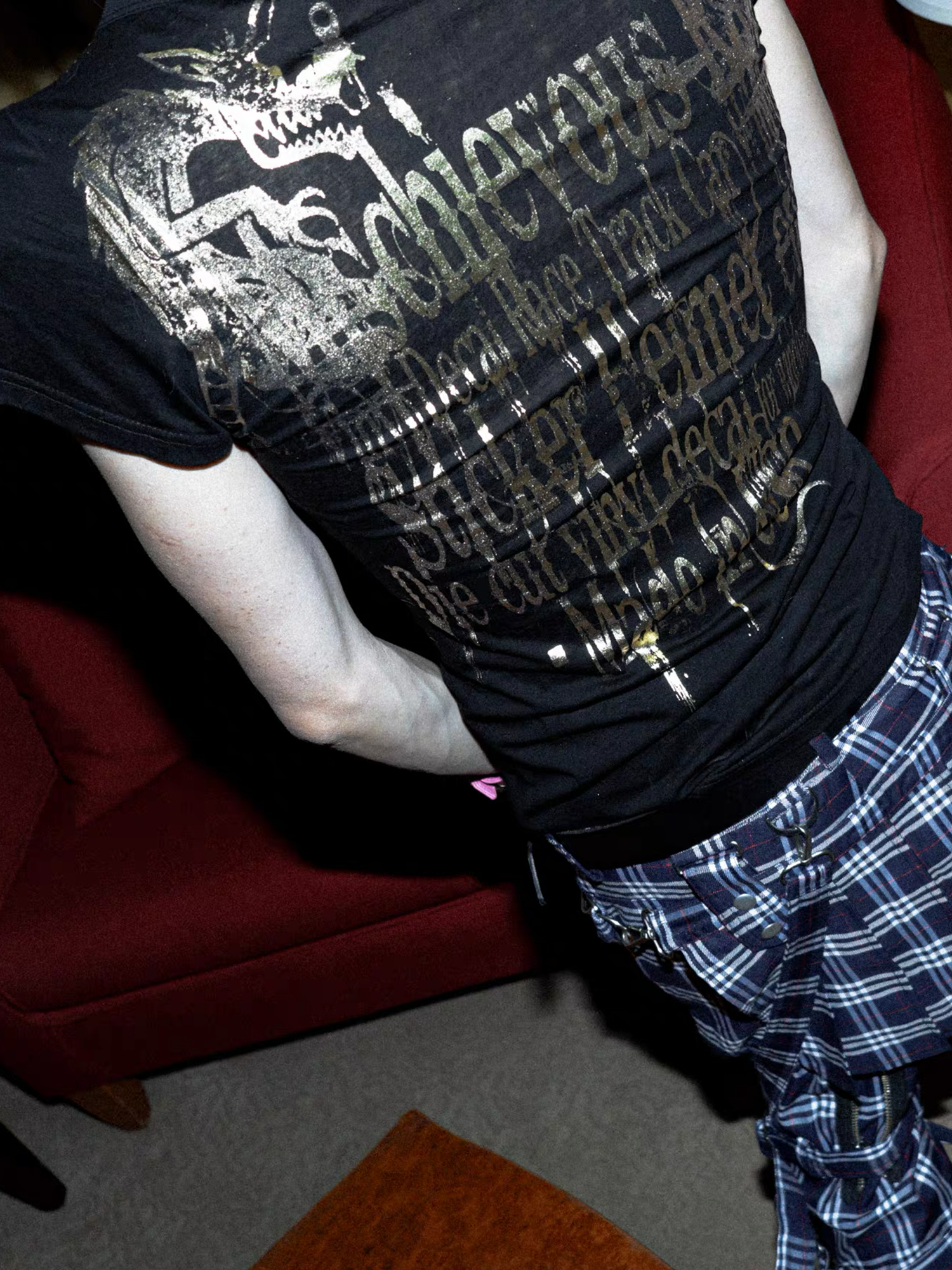 PCCVISION Foil Text Graphic Slim T-Shirt, premium urban and streetwear designers apparel on PROJECTISR.com, PCCVISION