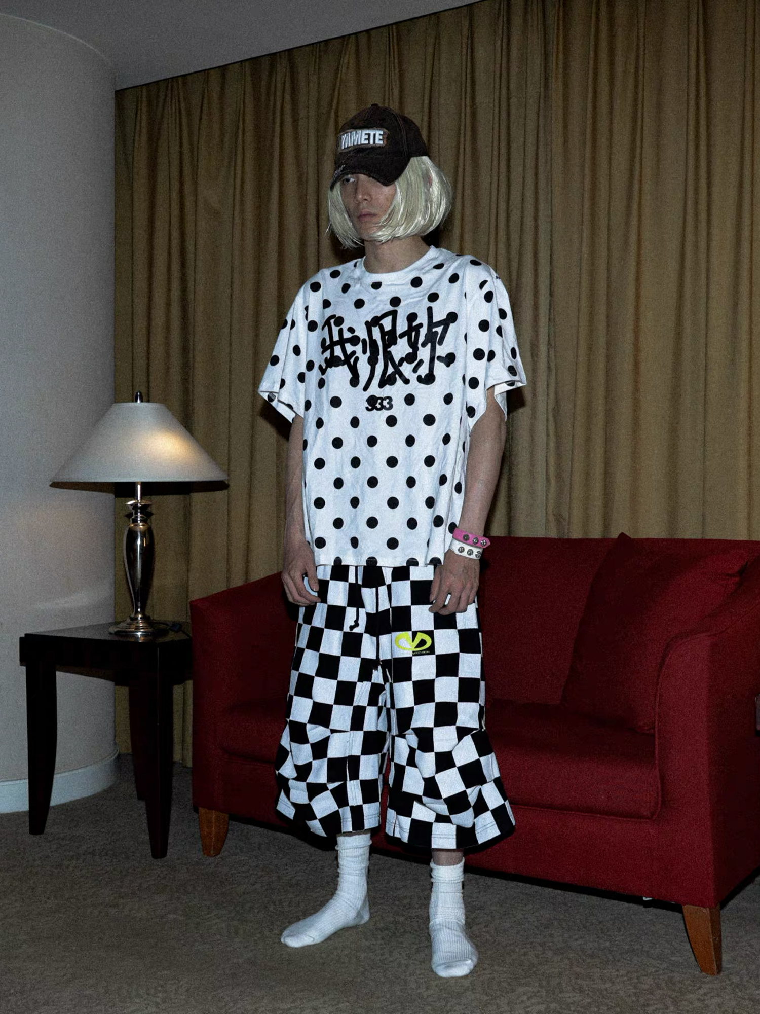 PCCVISION Polka Dot Text Graphic T-Shirt, premium urban and streetwear designers apparel on PROJECTISR.com, PCCVISION