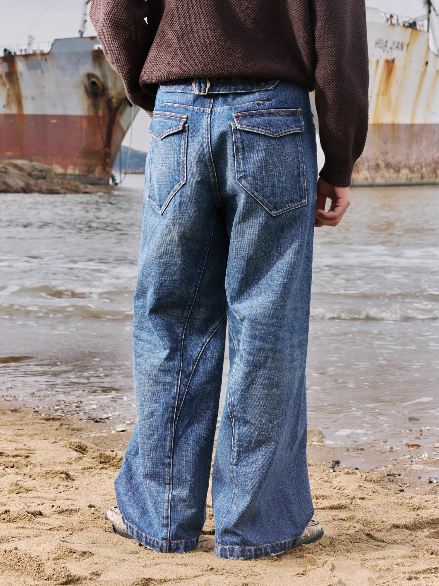 IN EXISTENCE Washed Relaxed Straight Jeans, premium urban and streetwear designers apparel on PROJECTISR.com, IN EXISTENCE