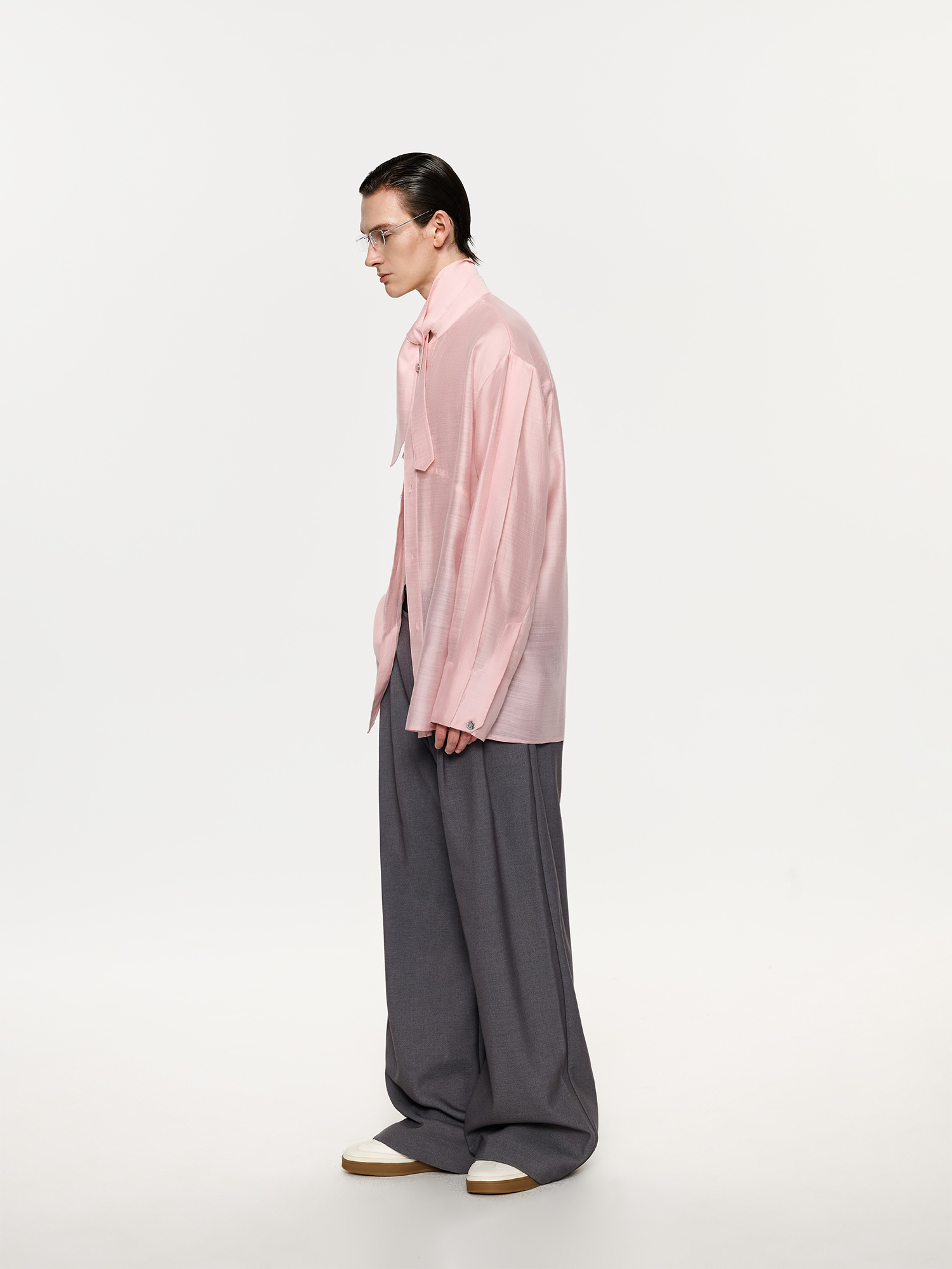 TIWILLTANG Structured Zip-Tie Tencel Shirt