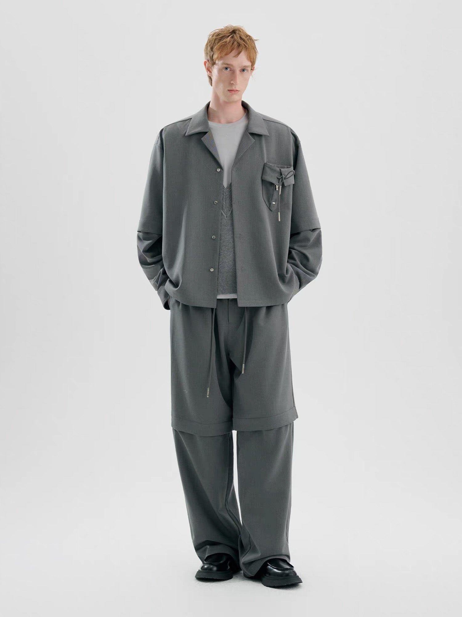 TIWILLTANG Detachable Drawstring Straight-Leg Pants, premium urban and streetwear designers apparel on PROJECTISR.com, TIWILLTANG