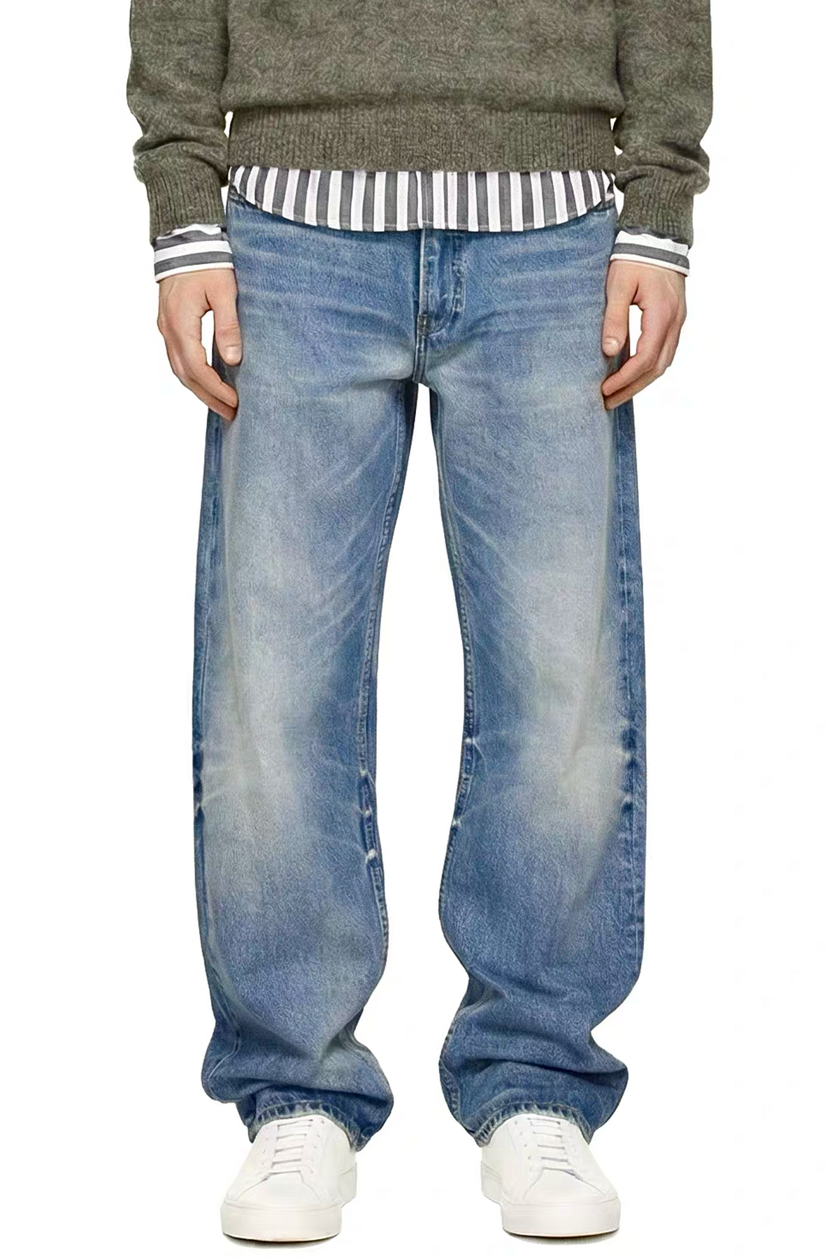 ZWDH Washed Straight-Leg Jeans