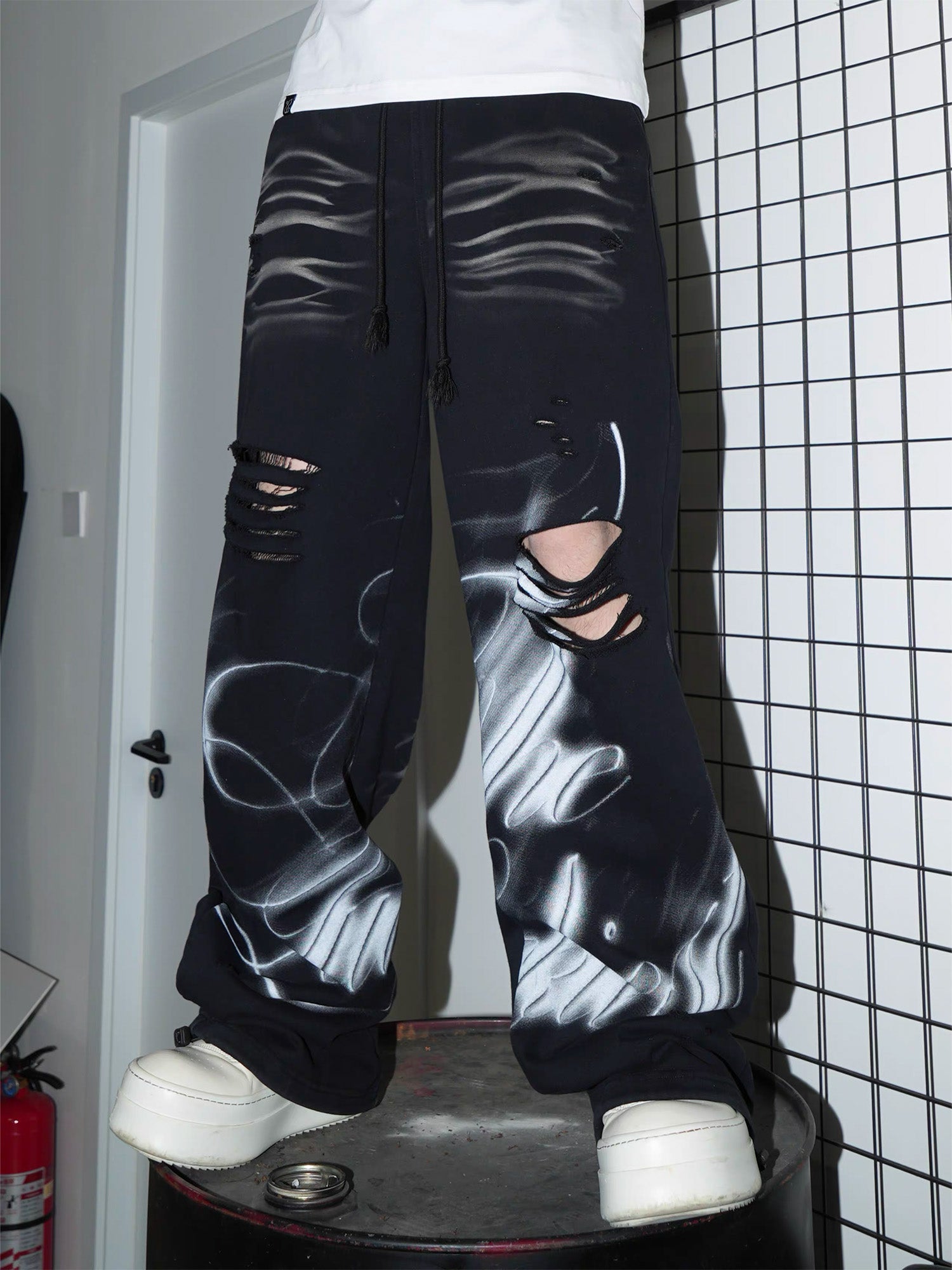 VINKID Washed Whisker Graphic Sweatpants, premium urban and streetwear designers apparel on PROJECTISR.com, VINKID