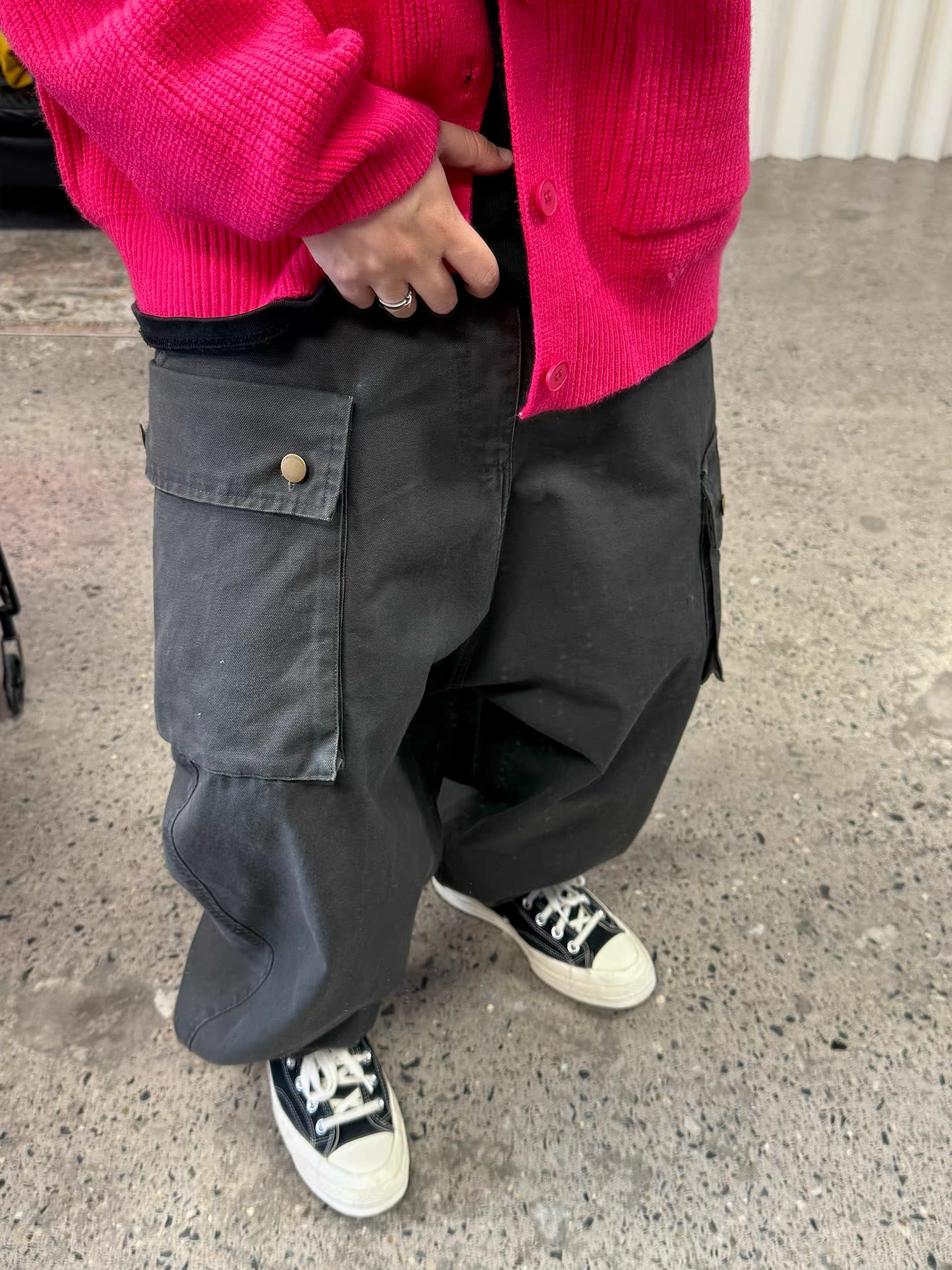 ME DA IGUAL Washed Multi-Pockets Tappered Cargo