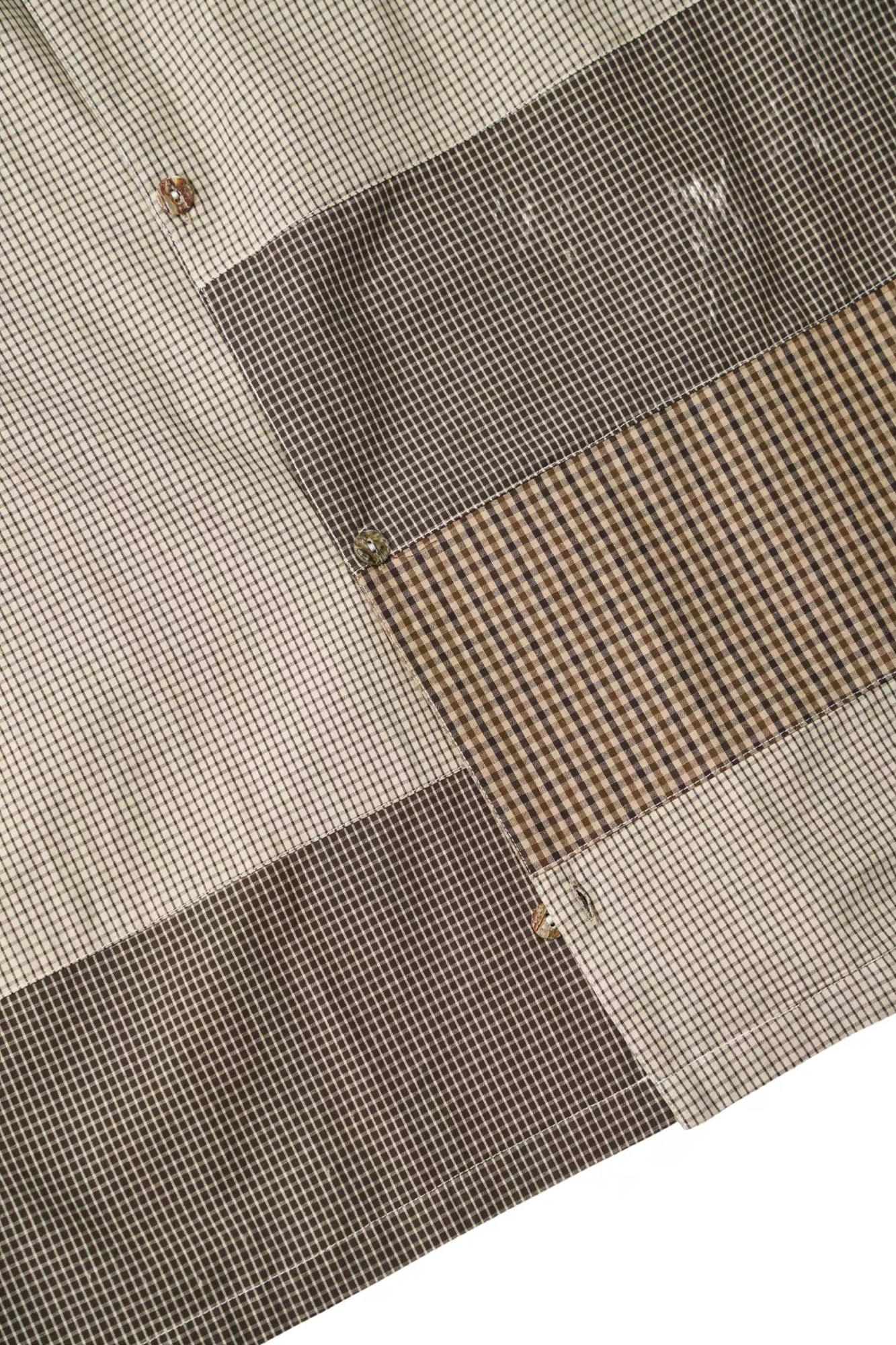GONGHE REPUB Patchwork Check Relaxed Shirt, premium urban and streetwear designers apparel on PROJECTISR.com, GONGHE REPUB