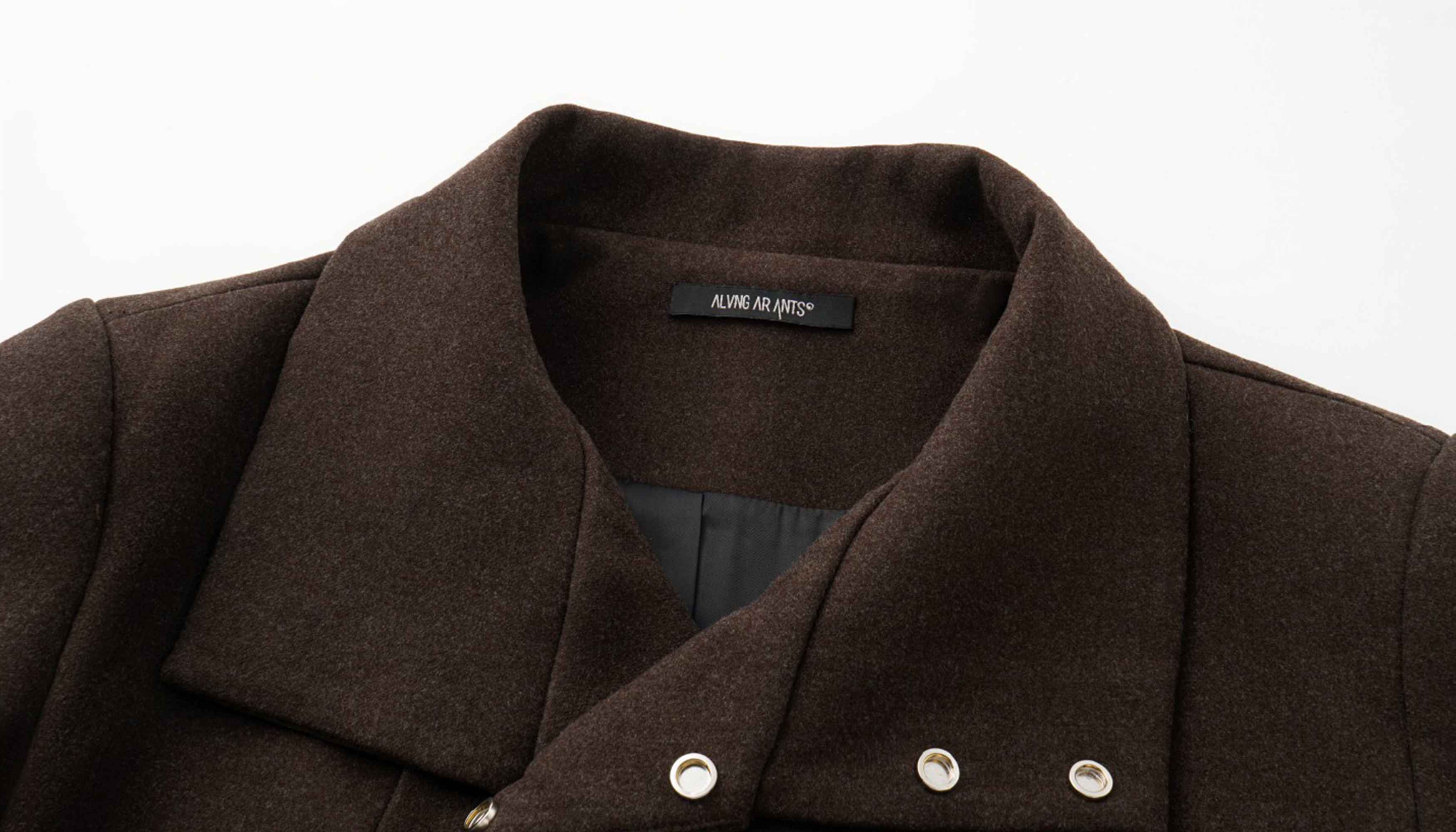 ALVNG AR ANTS Asymmetrical Wool-Blend High-Neck Jacket