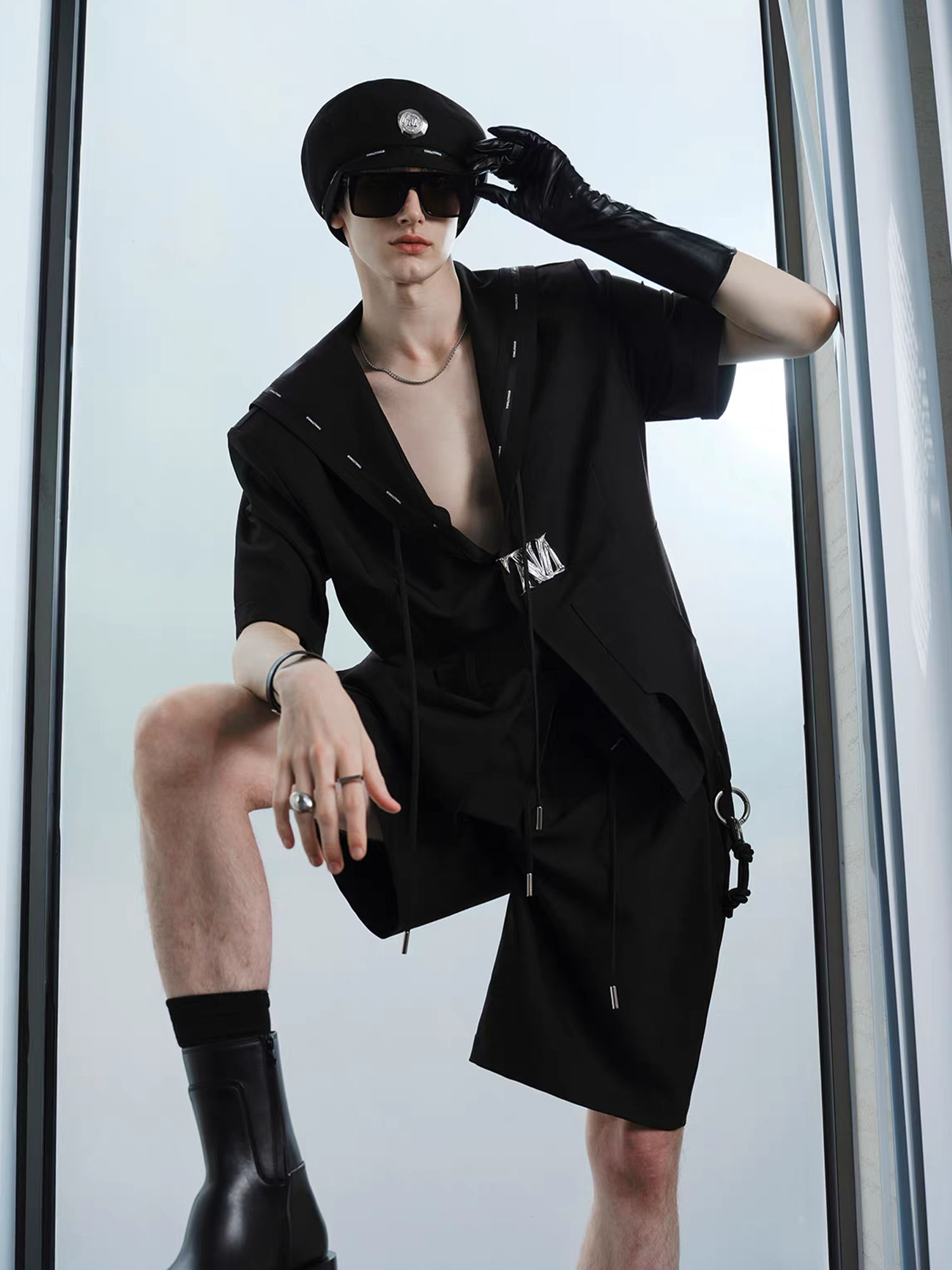 TIWILLTANG Minimal Sailor Collar Shirt