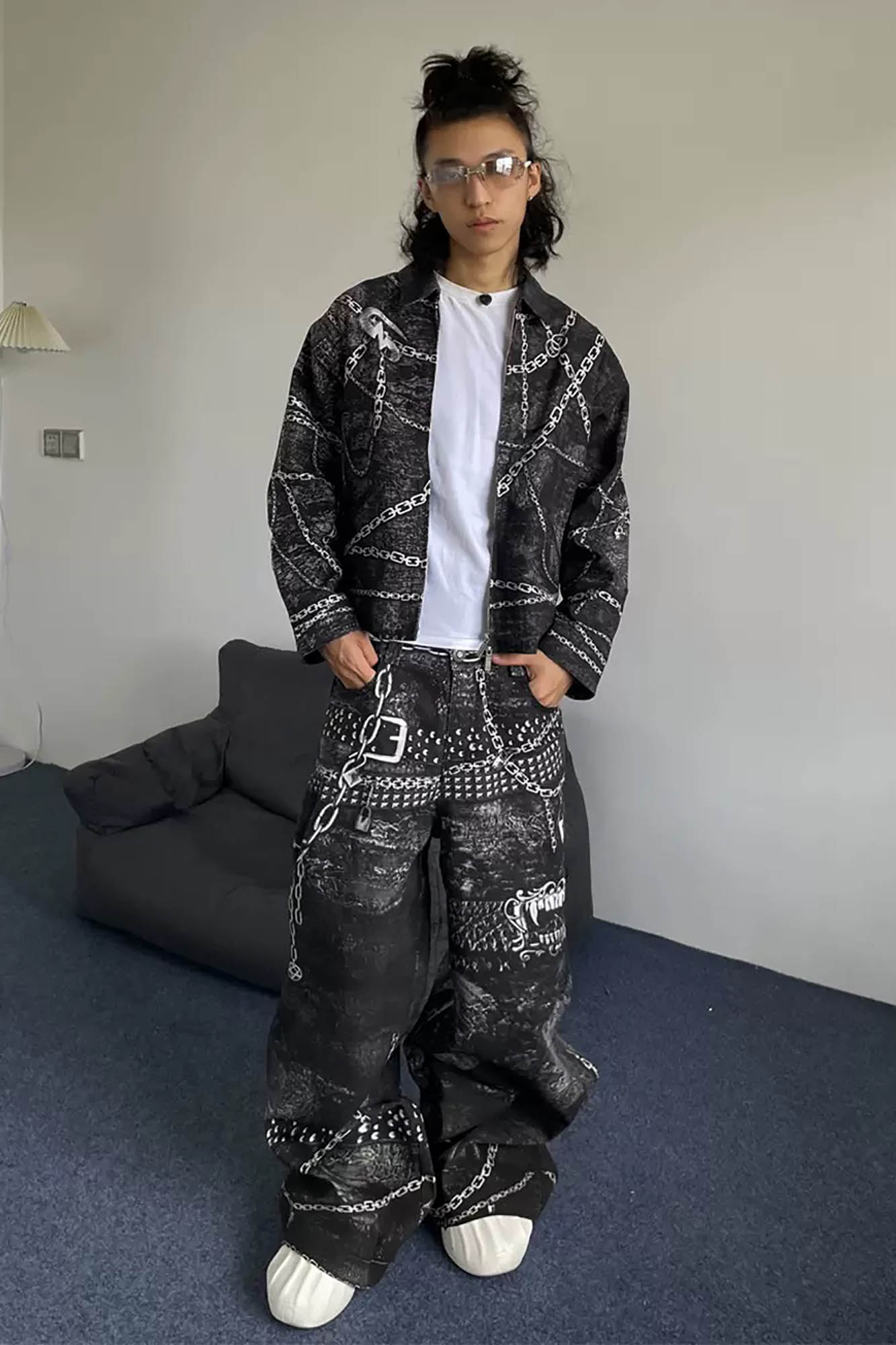DND4DES Chains Straight-Leg Pants, premium urban and streetwear designers apparel on PROJECTISR.com, DND4DES