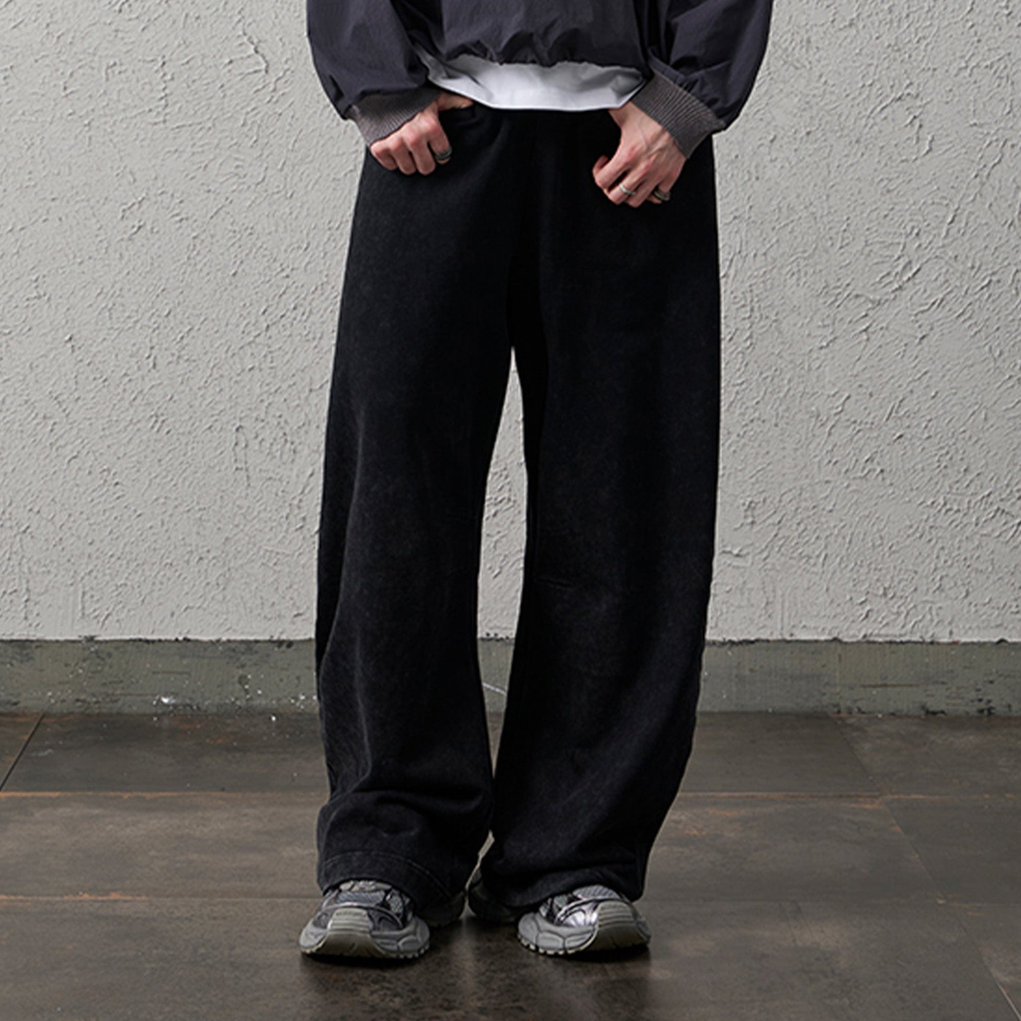 ORGANIC EMOTION Waxed-Wash Oversized Curved Pants, premium urban and streetwear designers apparel on PROJECTISR.com, ORGANIC EMOTION