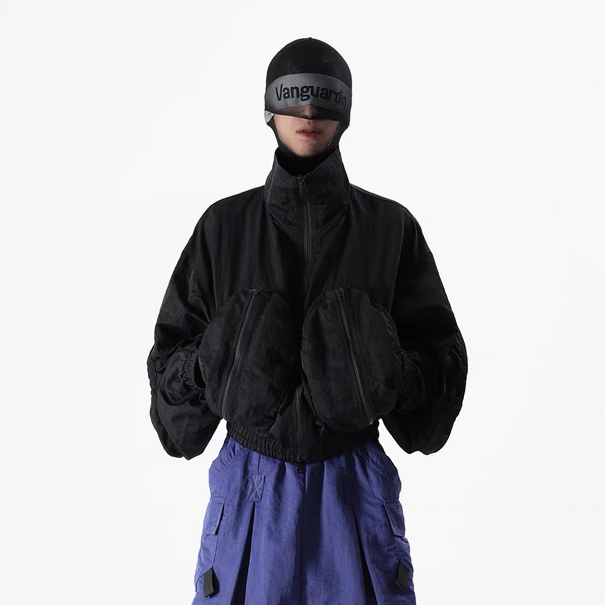 VANGUARDIA Large-Pocket Nylon Cropped Jacket