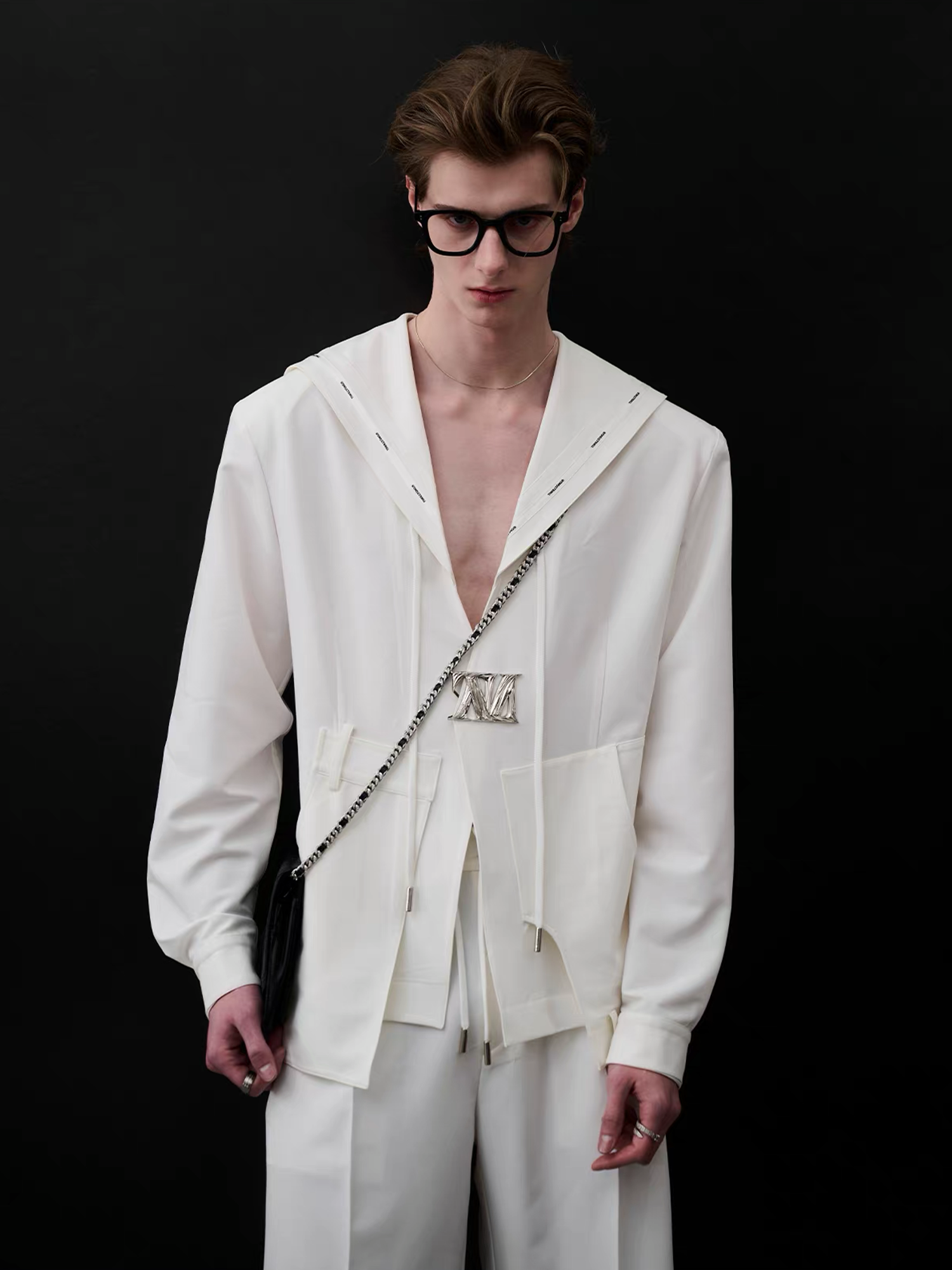 TIWILLTANG Minimal Sailor Collar Shirt