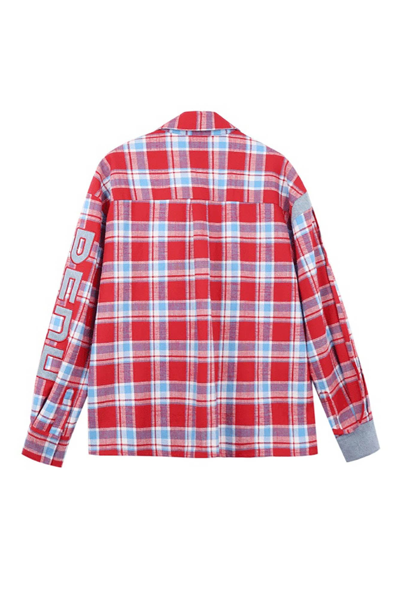 REDH Retro Plaid Patchwork Shirt, premium urban and streetwear designers apparel on PROJECTISR.com, REDH
